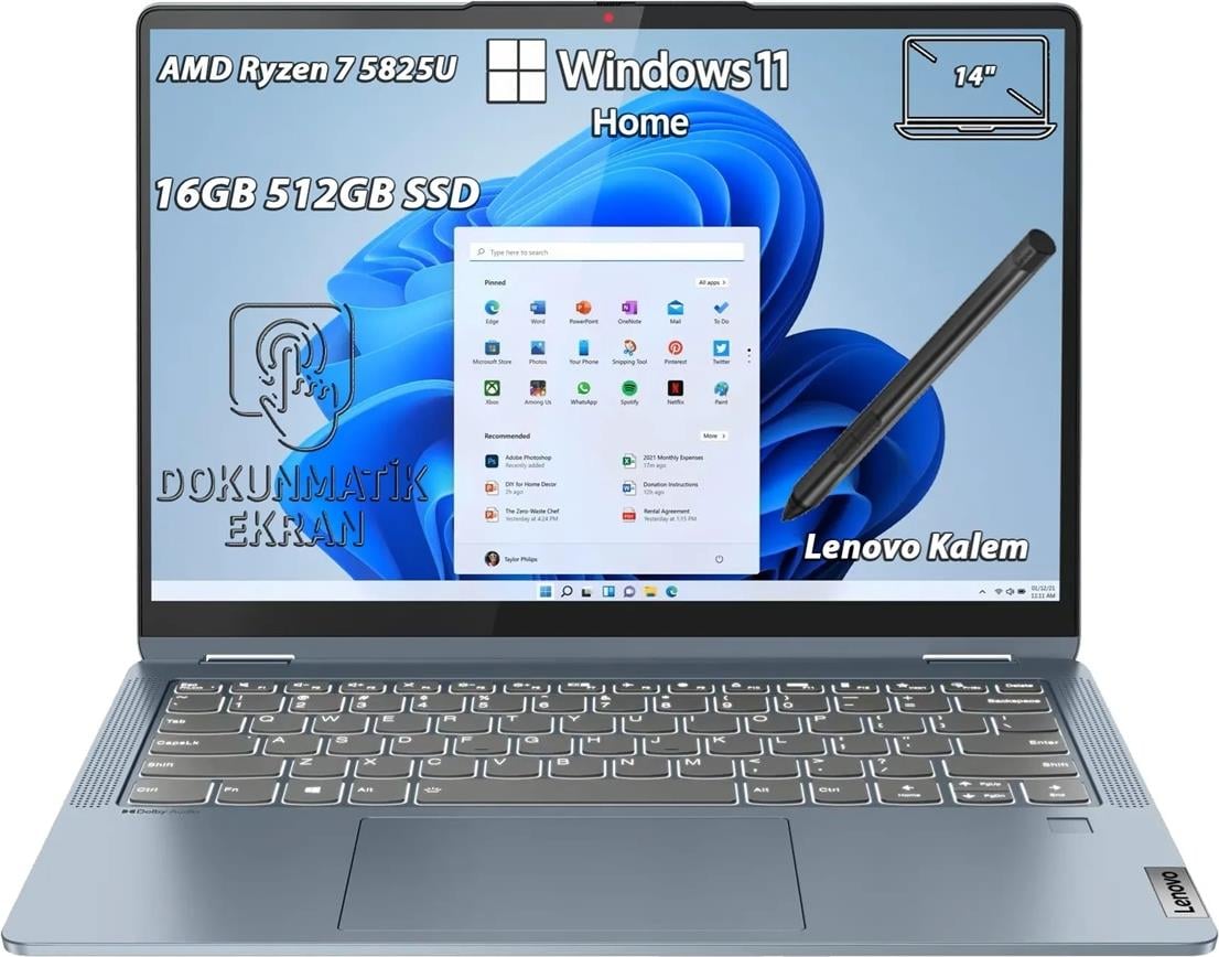 Lenovo IdeaPad Flex 5 14ABR8 AMD Ryzen 7 5825U 16GB 512GB SSD 14