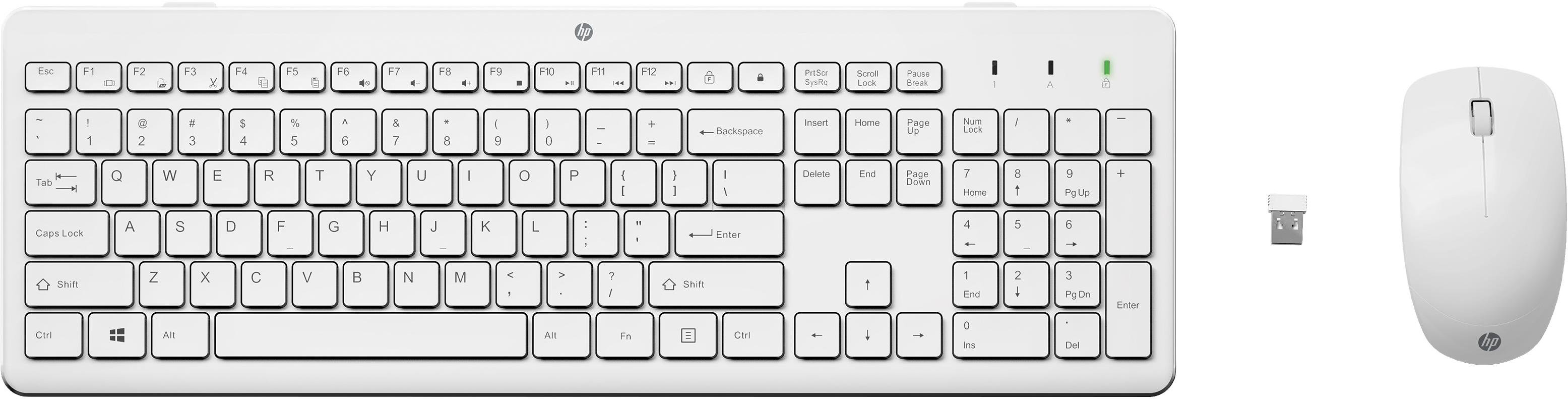 HP 230 Kablosuz Beyaz Klavye- Mouse Set İngilizce - 3L1F0AA - Nethouse