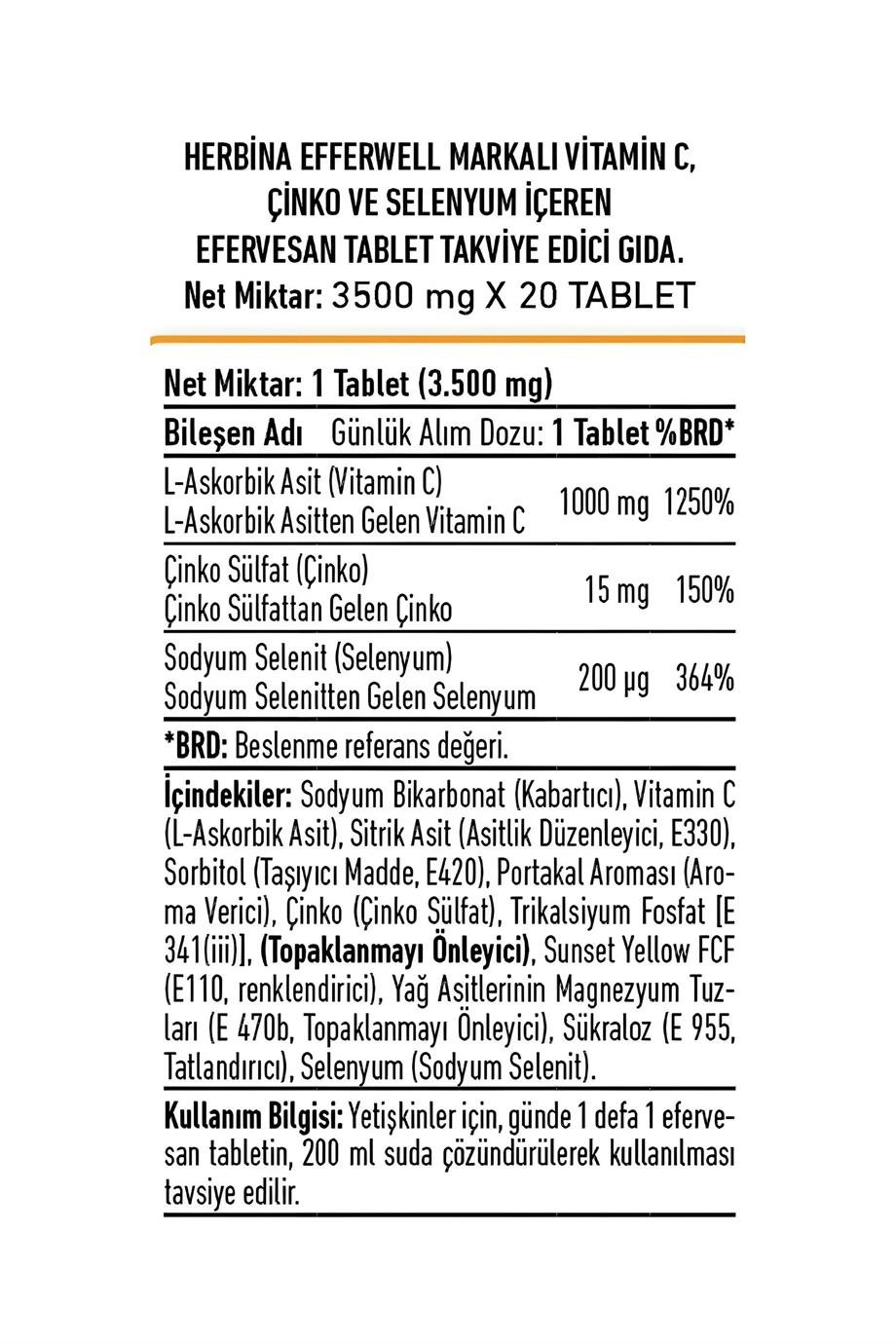 Herbina Efferwell Vitamin C Sandoz 1000 Mg 20 Tablet - ProteinAVM