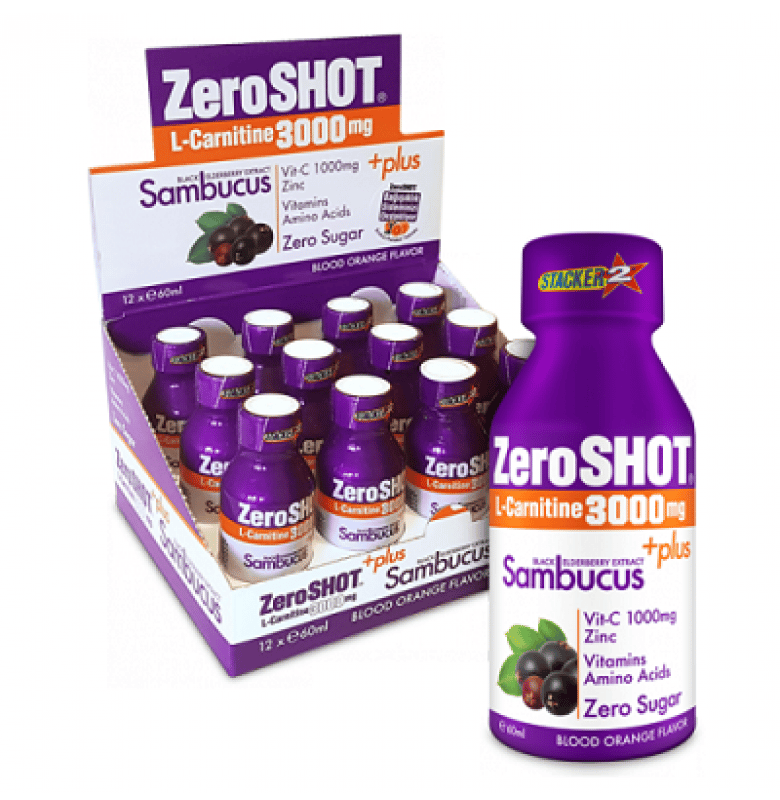 l carnitine sambucus ZeroShot L Carnitine 3000 mg + Plus Sambucus 12 Shot