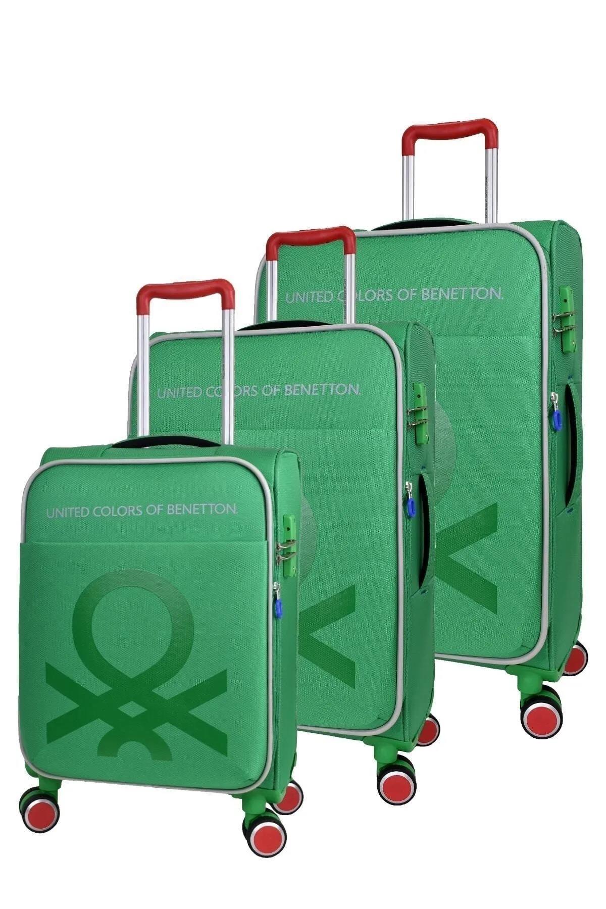 Benetton bnt2200 3lü Kumaş Valiz Yeşil