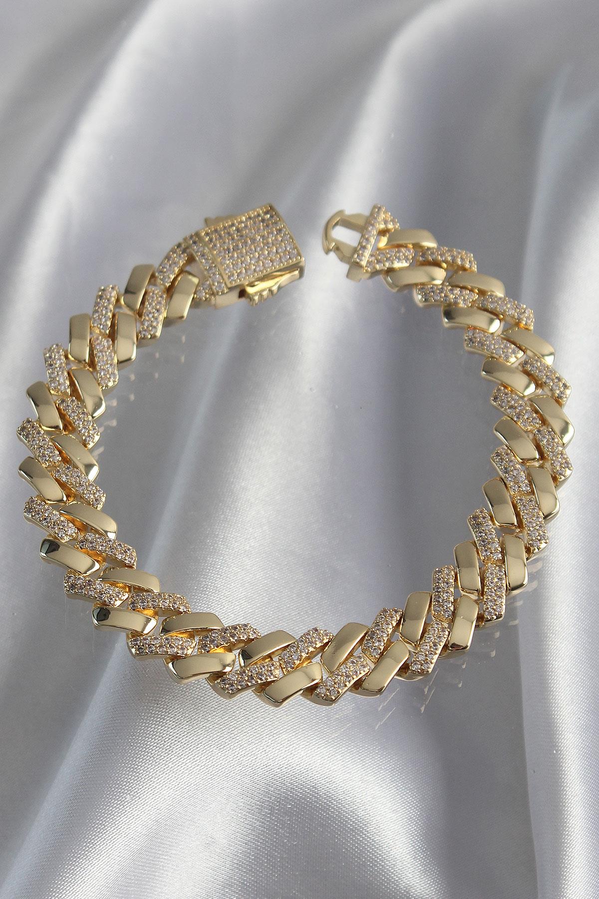 Vip Seri Gurmet Gold Renk Zirkon Ta l Bileklik