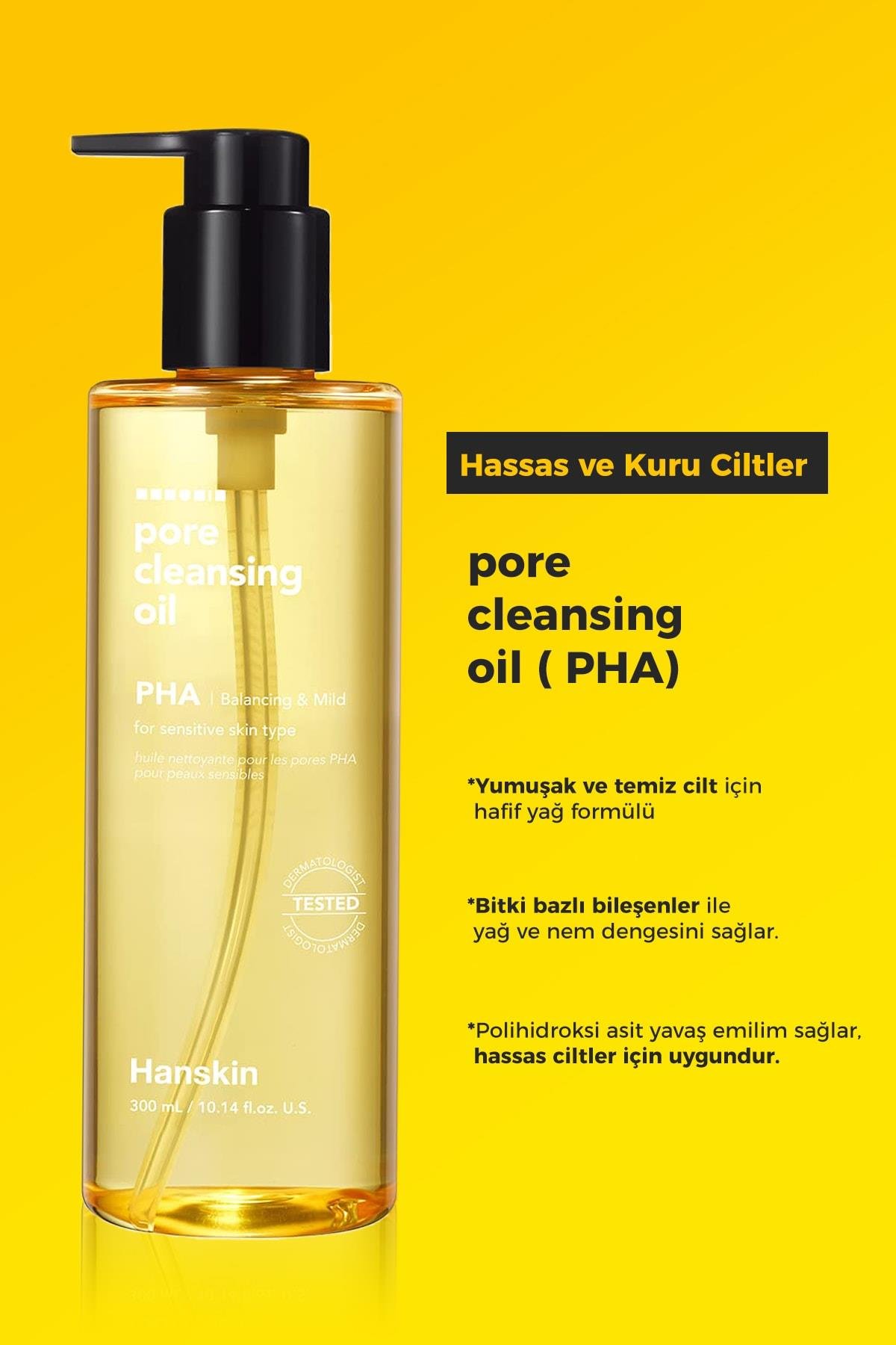Hanskin Pore Cleansing Oil PHA - Hassas Ve Kuru Ciltler için Gözenek Ve  Makyaj Temizleme Yağı - Hanskin Türkiye
