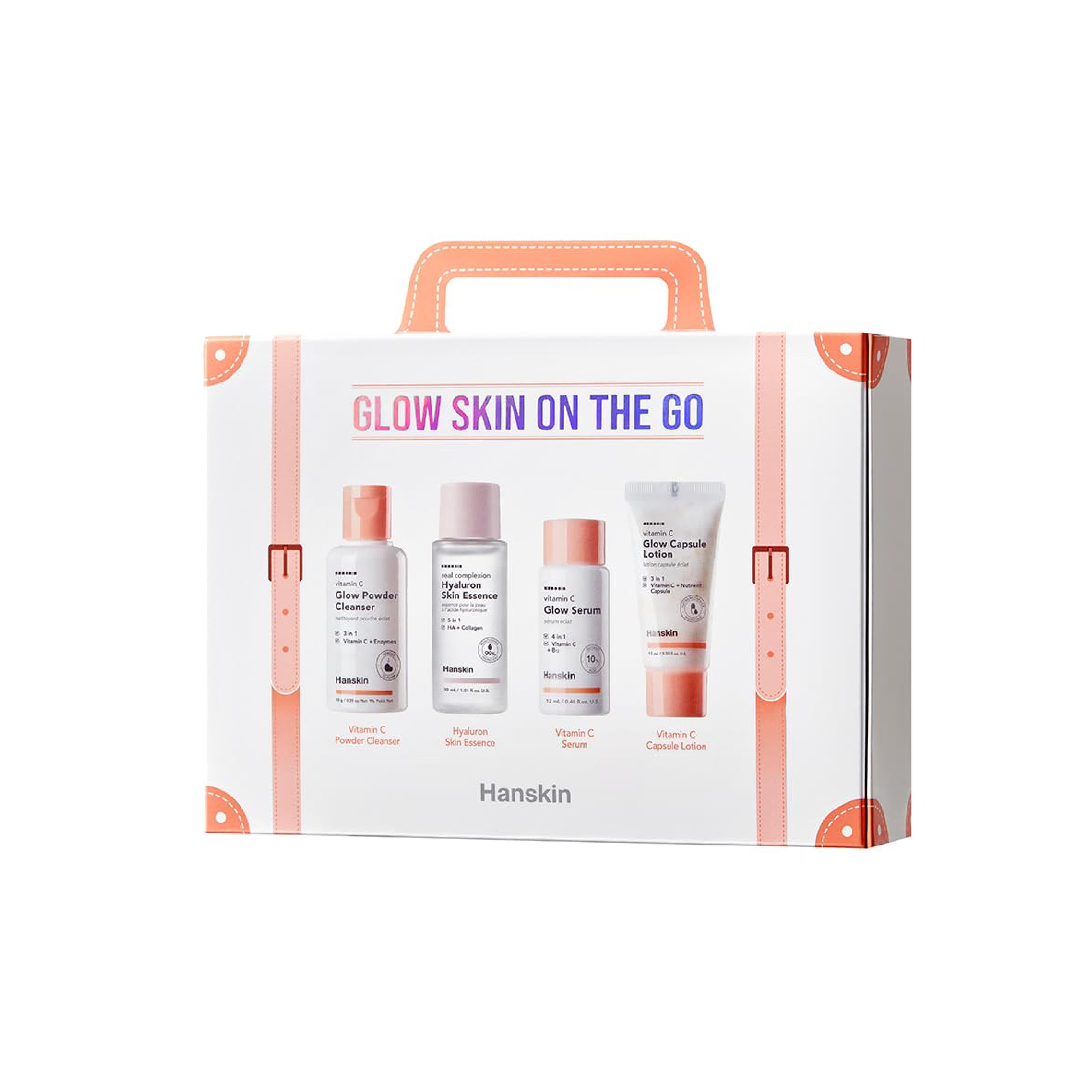 Glow Skin On The Go-Seyahat Boy Cilt Bakım Seti-Temizle-Nemlendir