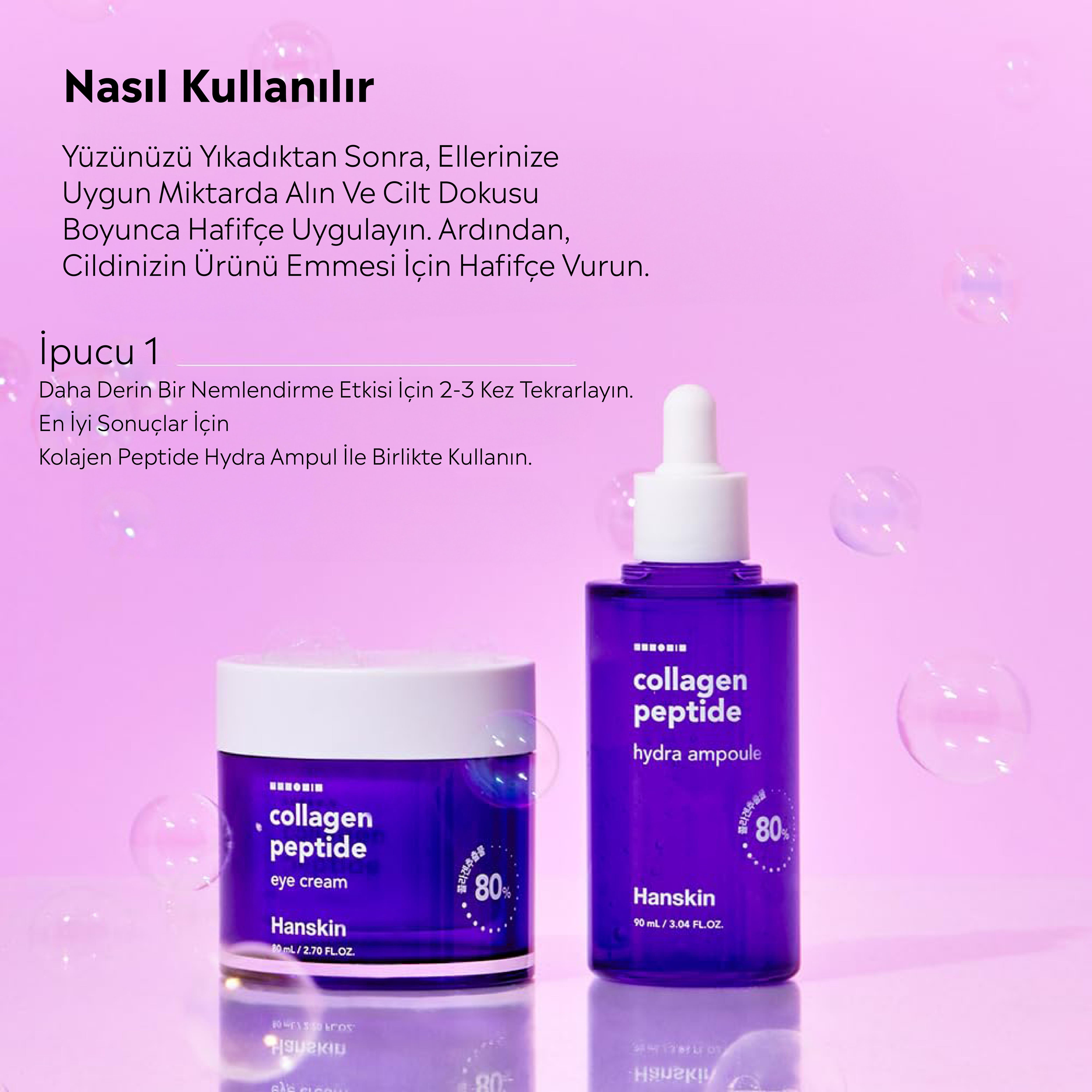 Kolajen Peptit Hydra Göz Kremi / %80 Kolajen Özü ve 20 çeşit