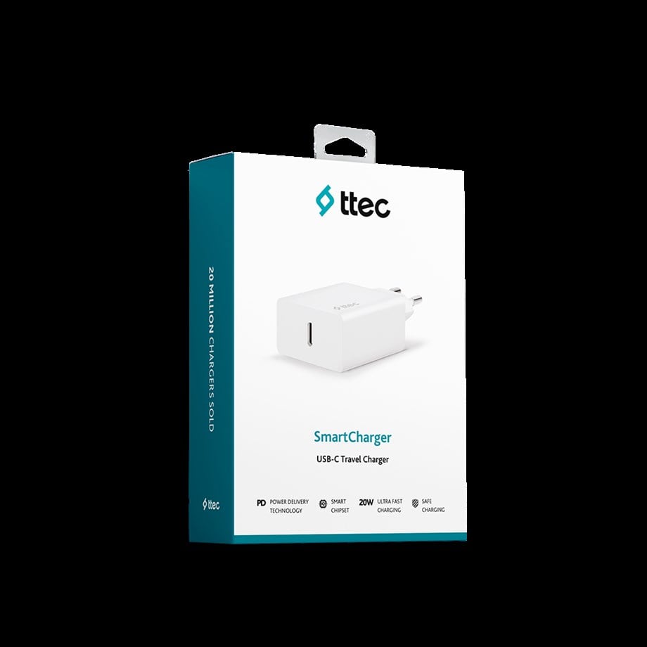 ttec SmartCharger PD 20W USB-C Seyahat Hızlı Şarj Aleti Beyaz