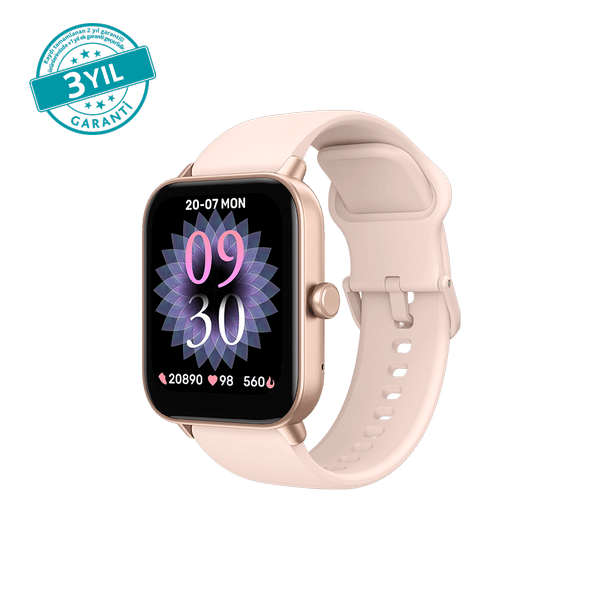 トップス alexiastam Wellness Contrast Cuff Long Ttec Tempus 46 mm Dikdörtgen Kasa Akıllı Saat Rose Gold
