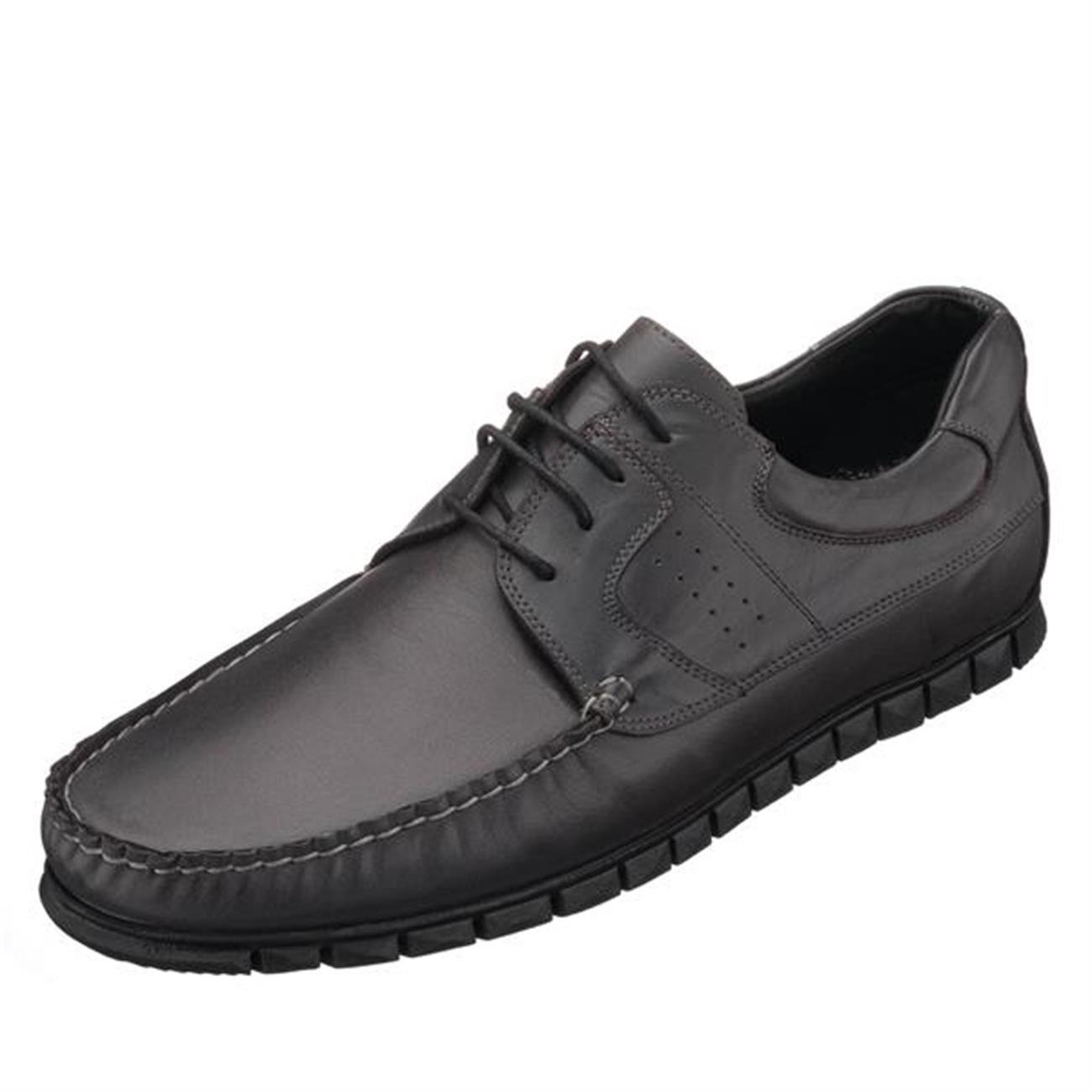 USAG2018 Gray Leather Large Size Handmade Wide Form Men's Summer Shoes 