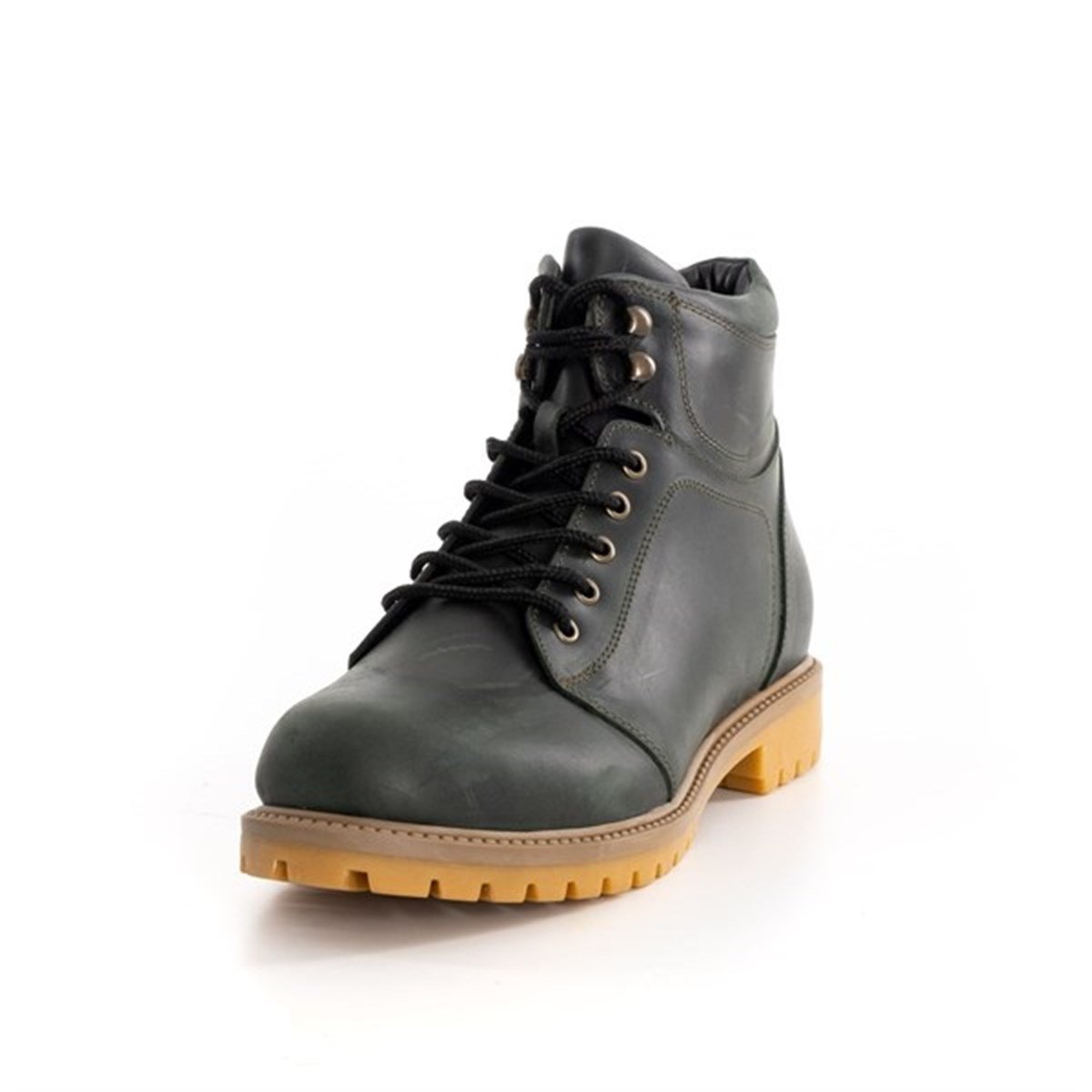 USCYN2022 Khaki Oiled Crazy Leather Large Size Handmade Wide Form Special Edition Men's Boots