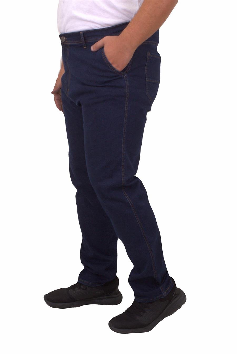 SLDO. 4WAY STRETCH パンツ/DARK NAVY Mocgrande Büyük Beden Pantolon Yan Cepli Klasik 11908