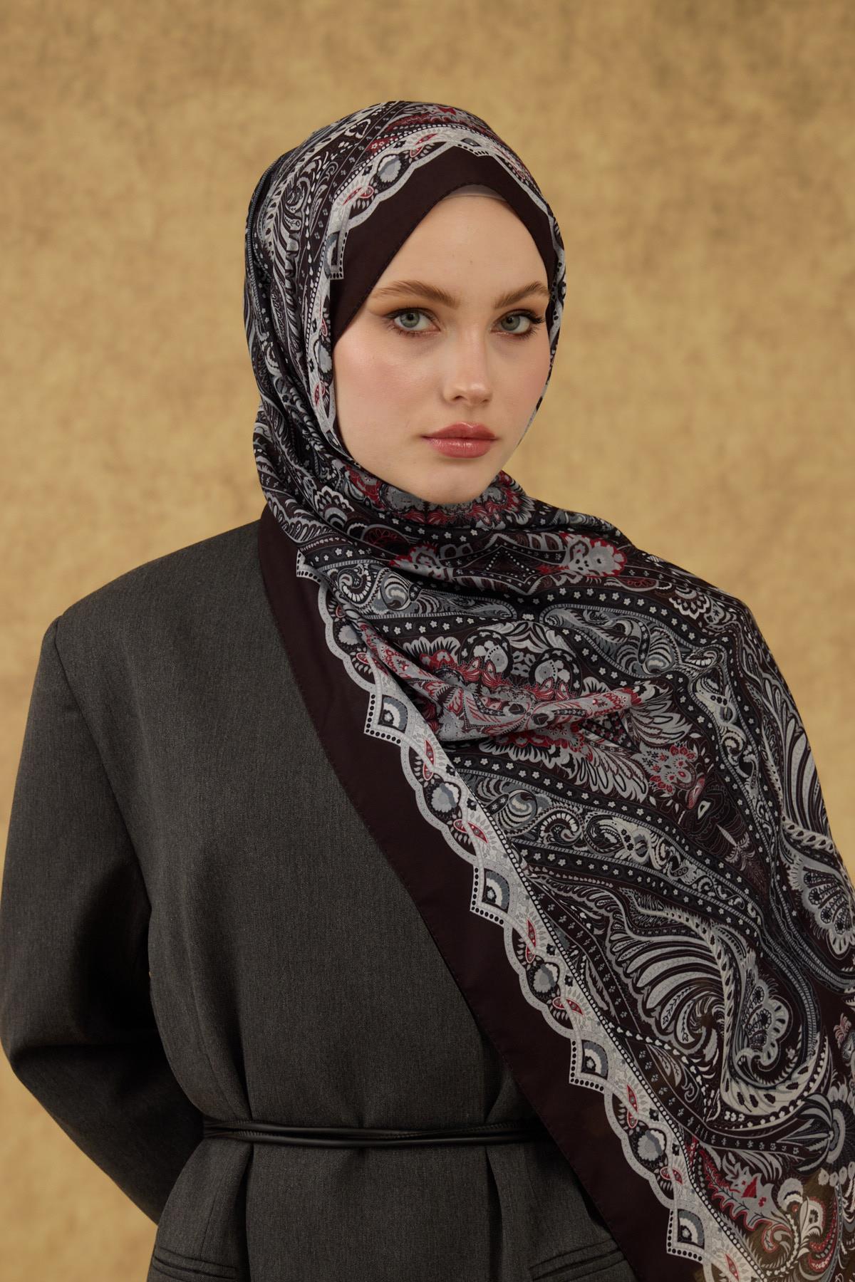 İpekhan Soft Şal Acı Kahve Gri 3052-02