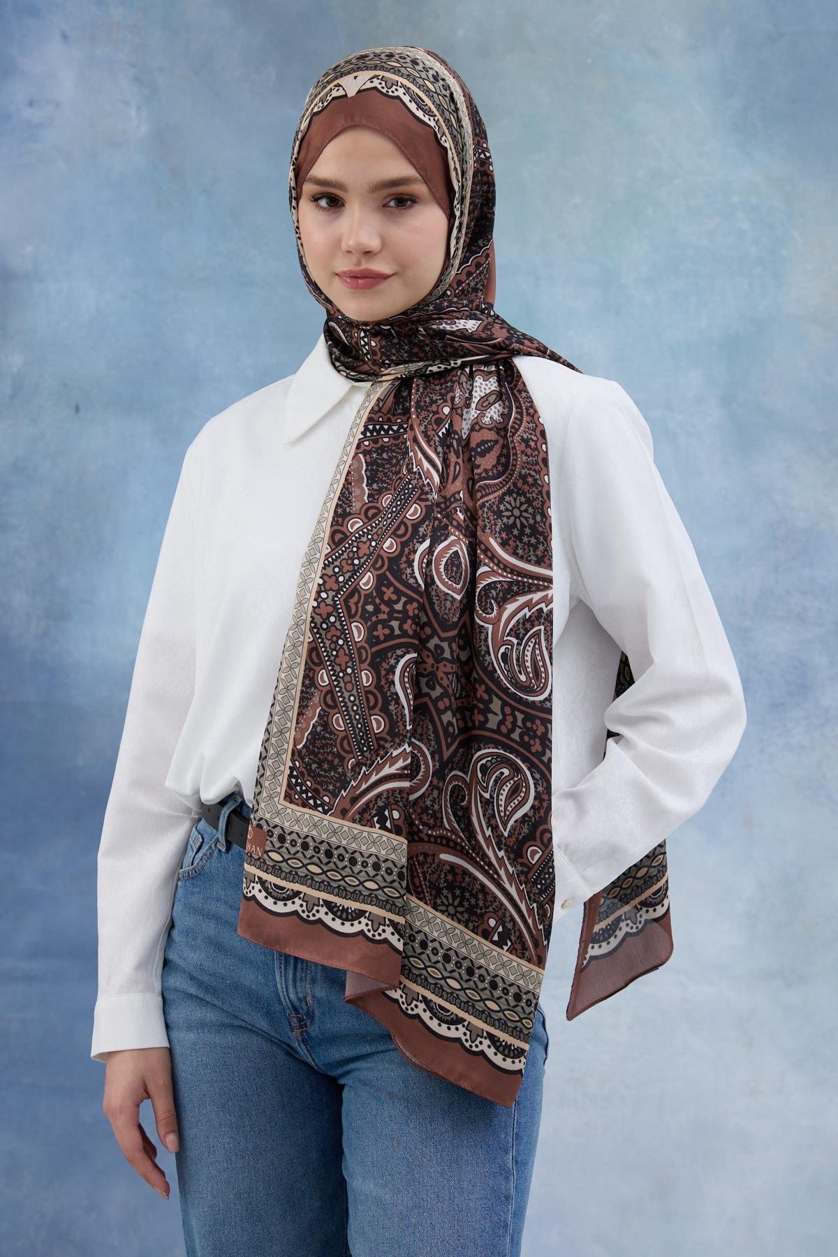Tarçın Hint Vual Şal -  5005-15
