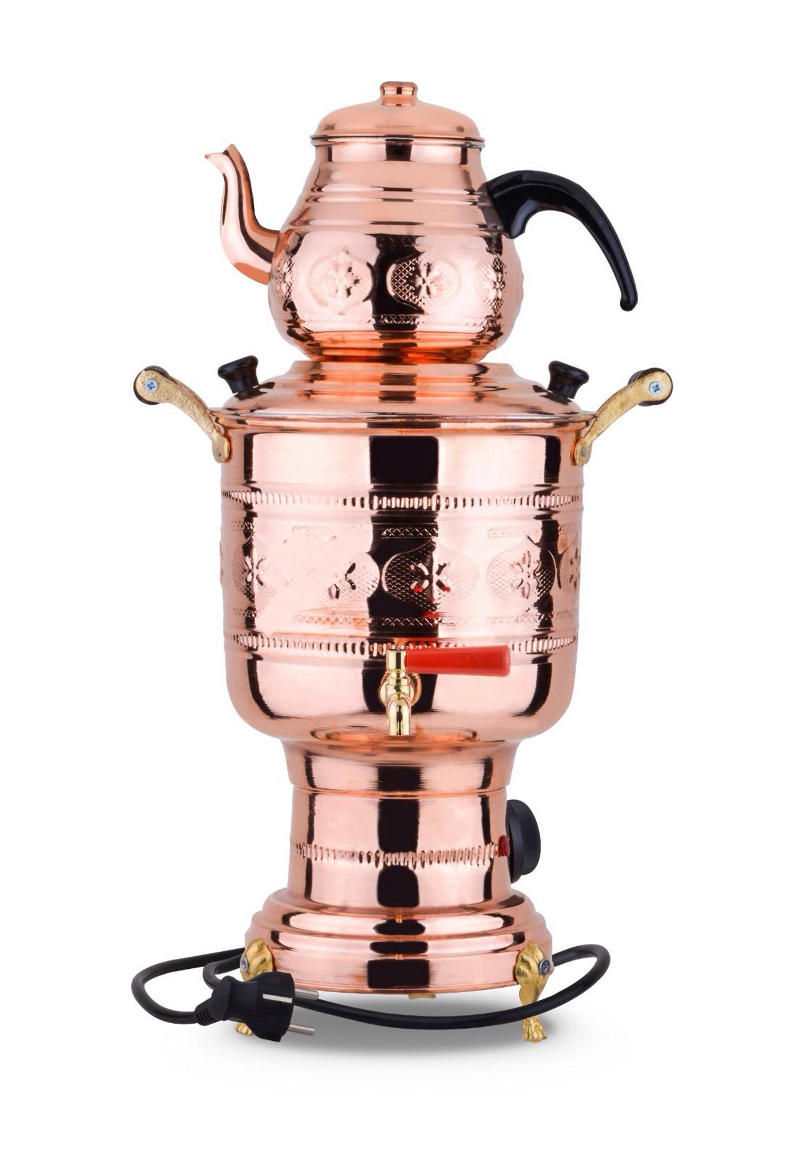 Copper Samovar Electric Samovar Tea Maker Gift, Russian USSR Samovar  Turkish Samovar 220V 110V Coffee Maker Handmade Copper Samovar-es7 