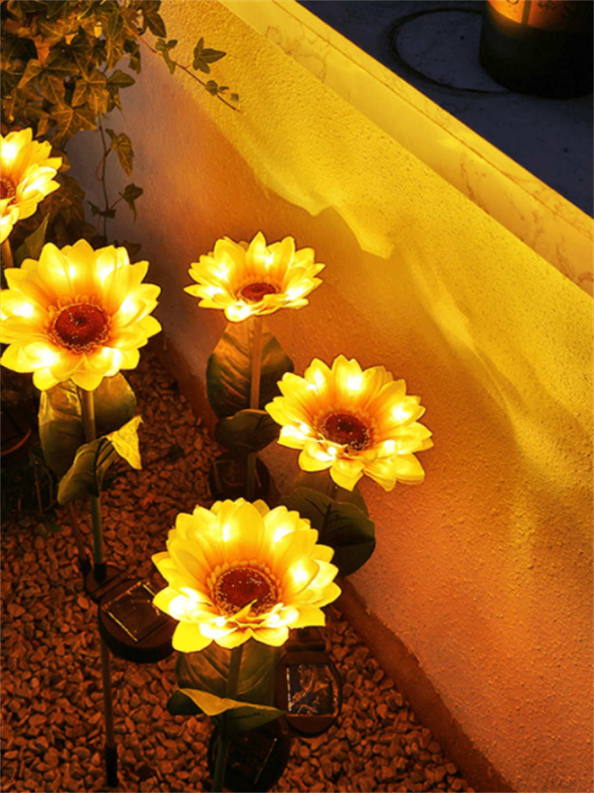 LivX Ayçiçeği Desenli Solar Aydınlatma Gece Lambası Güneş Enerjili Günışığı  Ayc-02