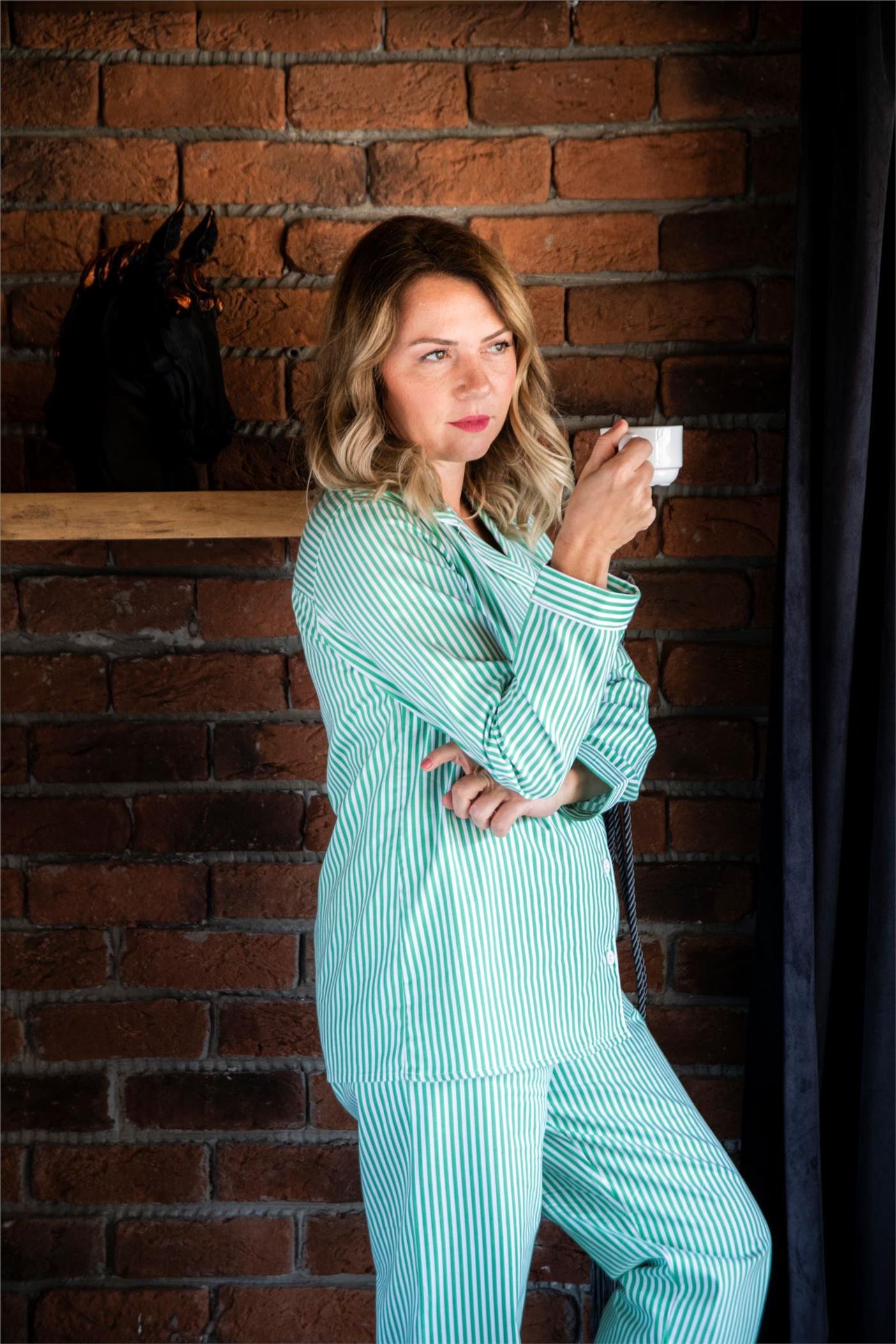 Joy Green Yetişkin Bayan Pijama Takımı I Adult Woman I Lunamia