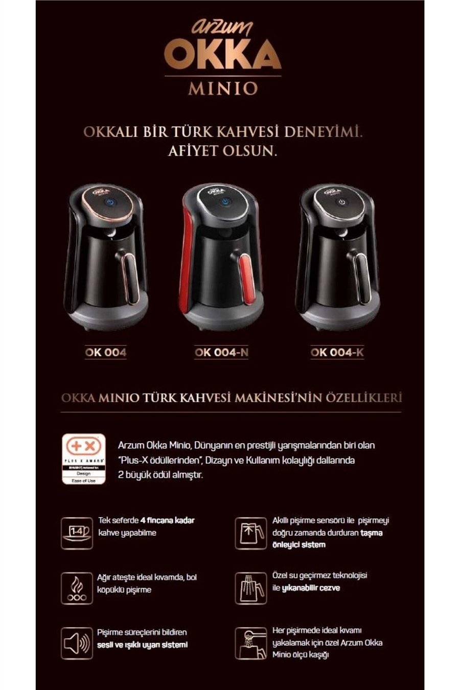 Arzum OK004-K Okka Minio Türk Kahvesi Makinesi - Krom