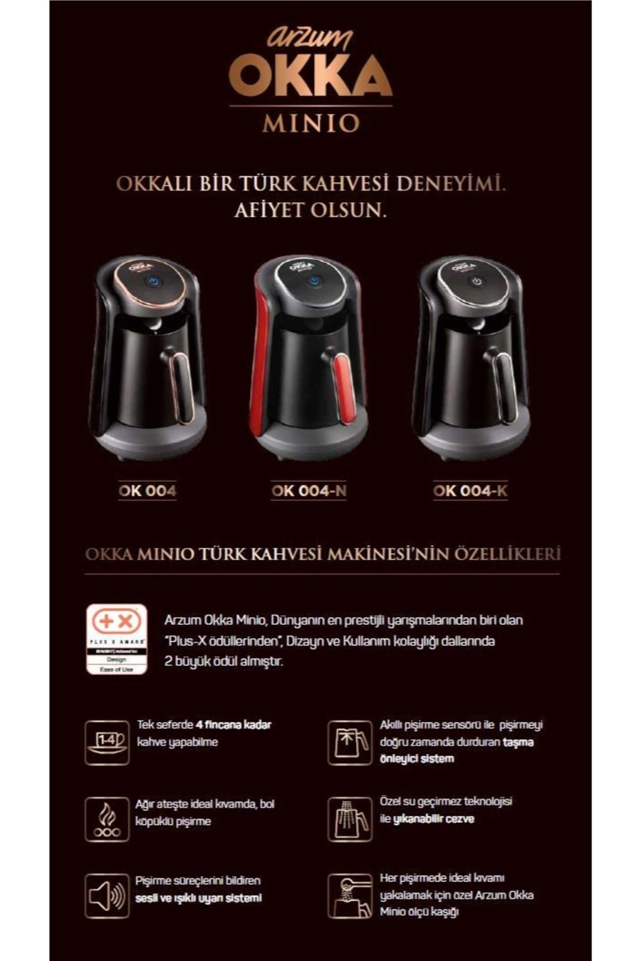 Arzum OK004 Okka Minio Türk Kahvesi Makinesi - Bakır