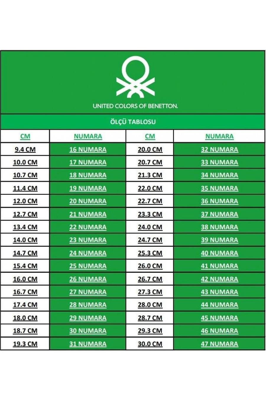 Benetton 30620 Beyaz Siyah Spor Ayakkabı