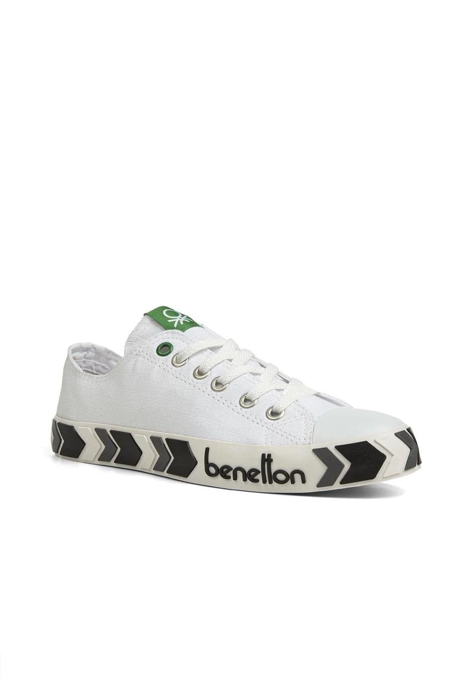 Benetton 30620 Beyaz Siyah Spor Ayakkabı