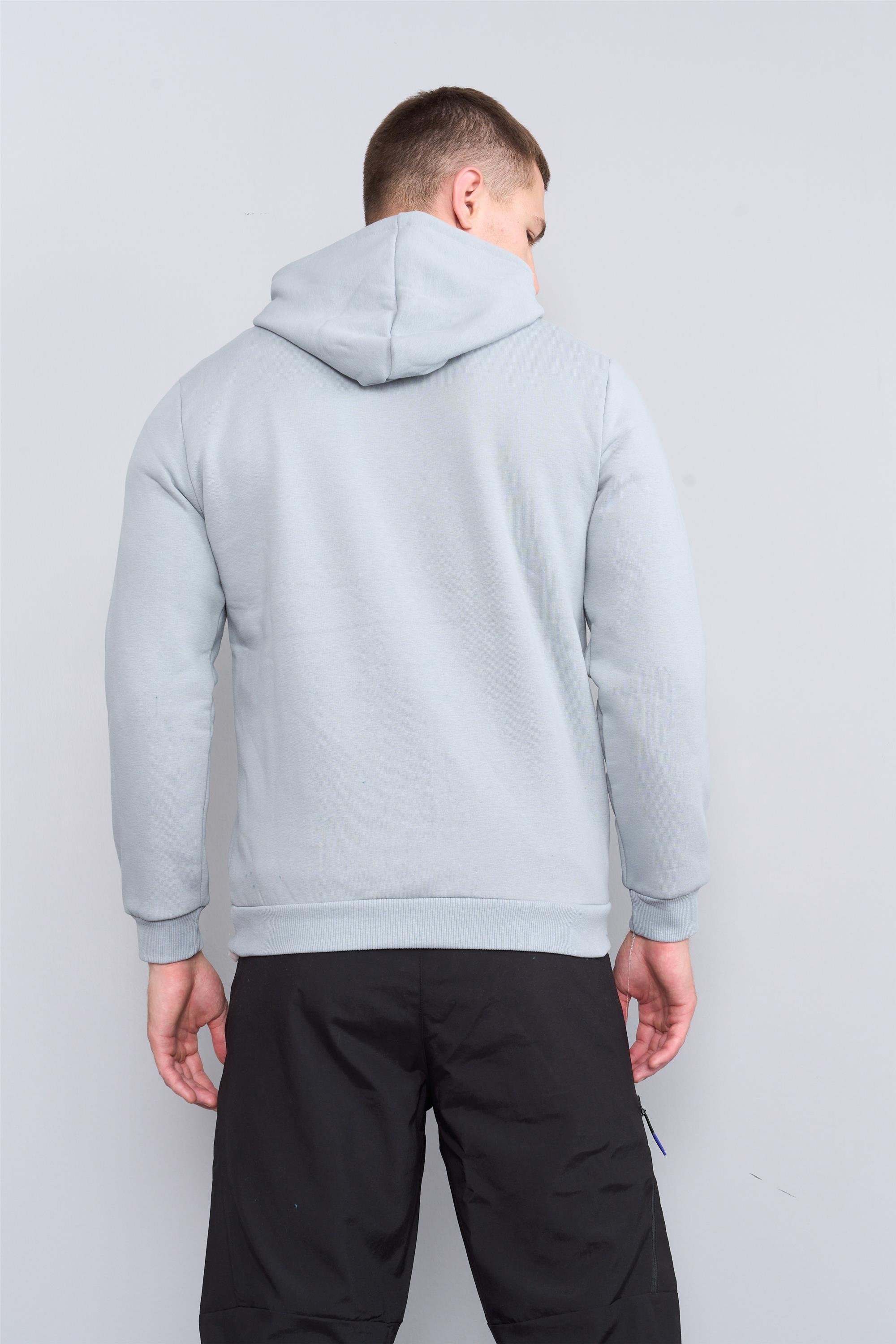 カツカワミナミ Çetinkaya Mentality 3035 3 İp Kapşonlu Gri Sweatshirt