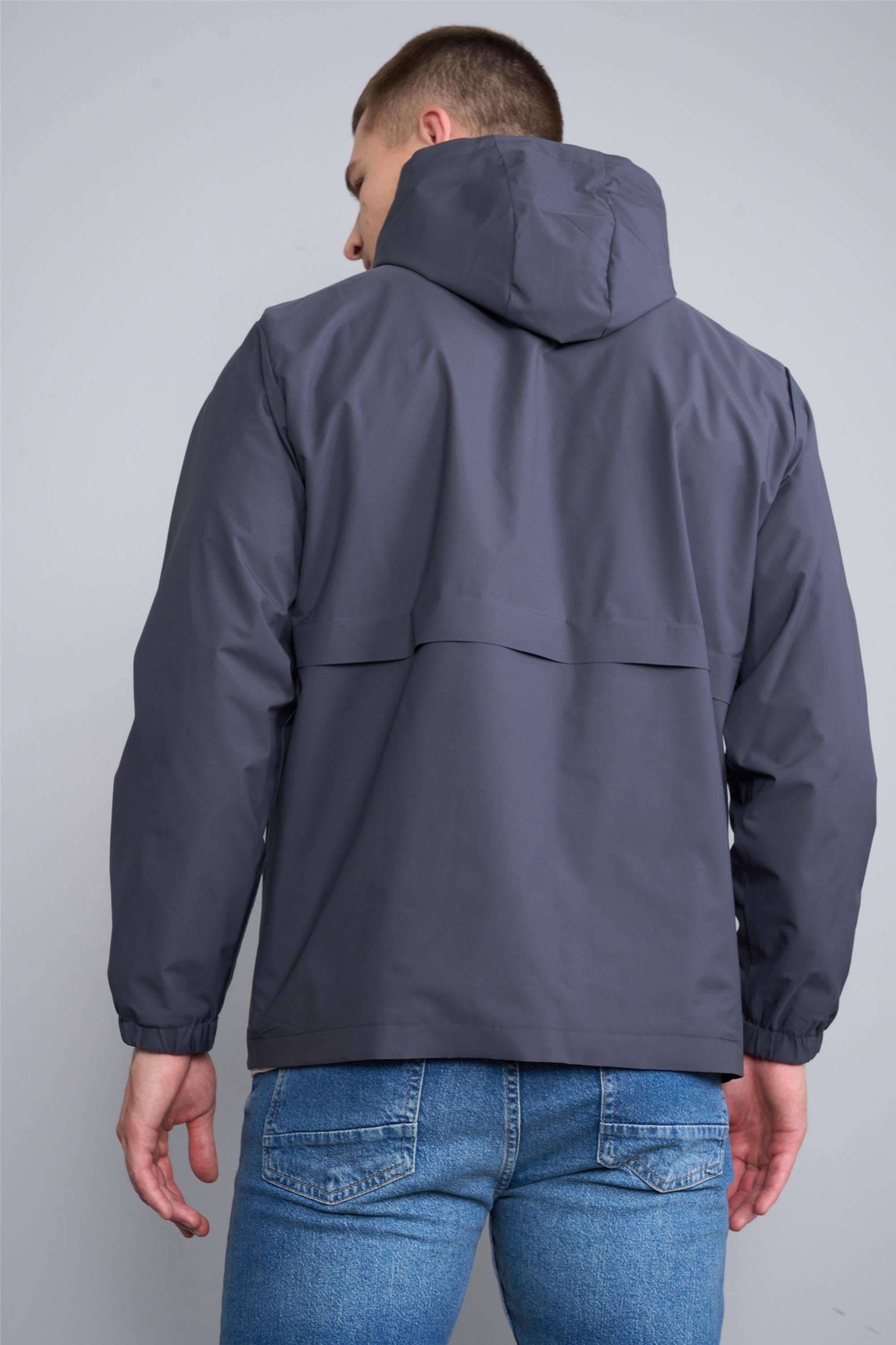 Çetinkaya Mentality 7444 Erkek Kapüşonlu Yağmurluk Antrasit