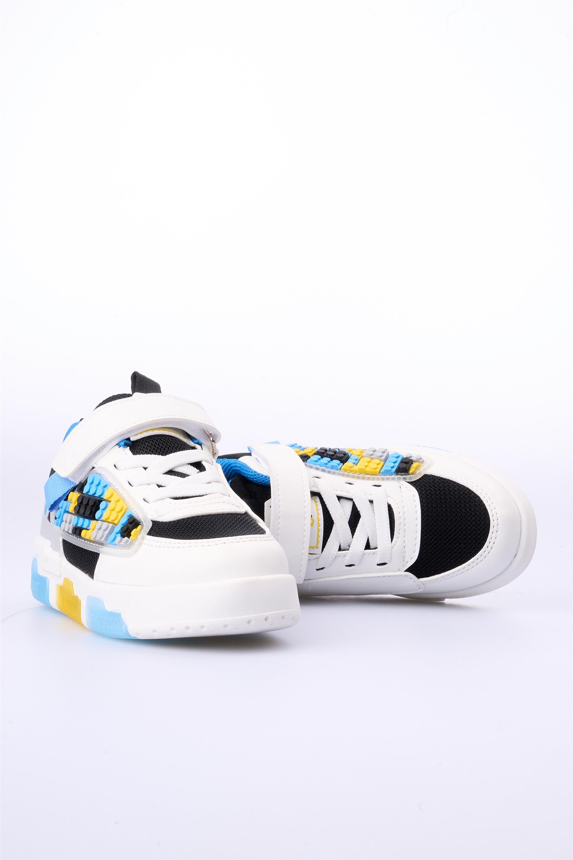 Cool Legos Siyah-Beyaz Patık Erkek Çocuk Ayakkabı | Çetinkaya