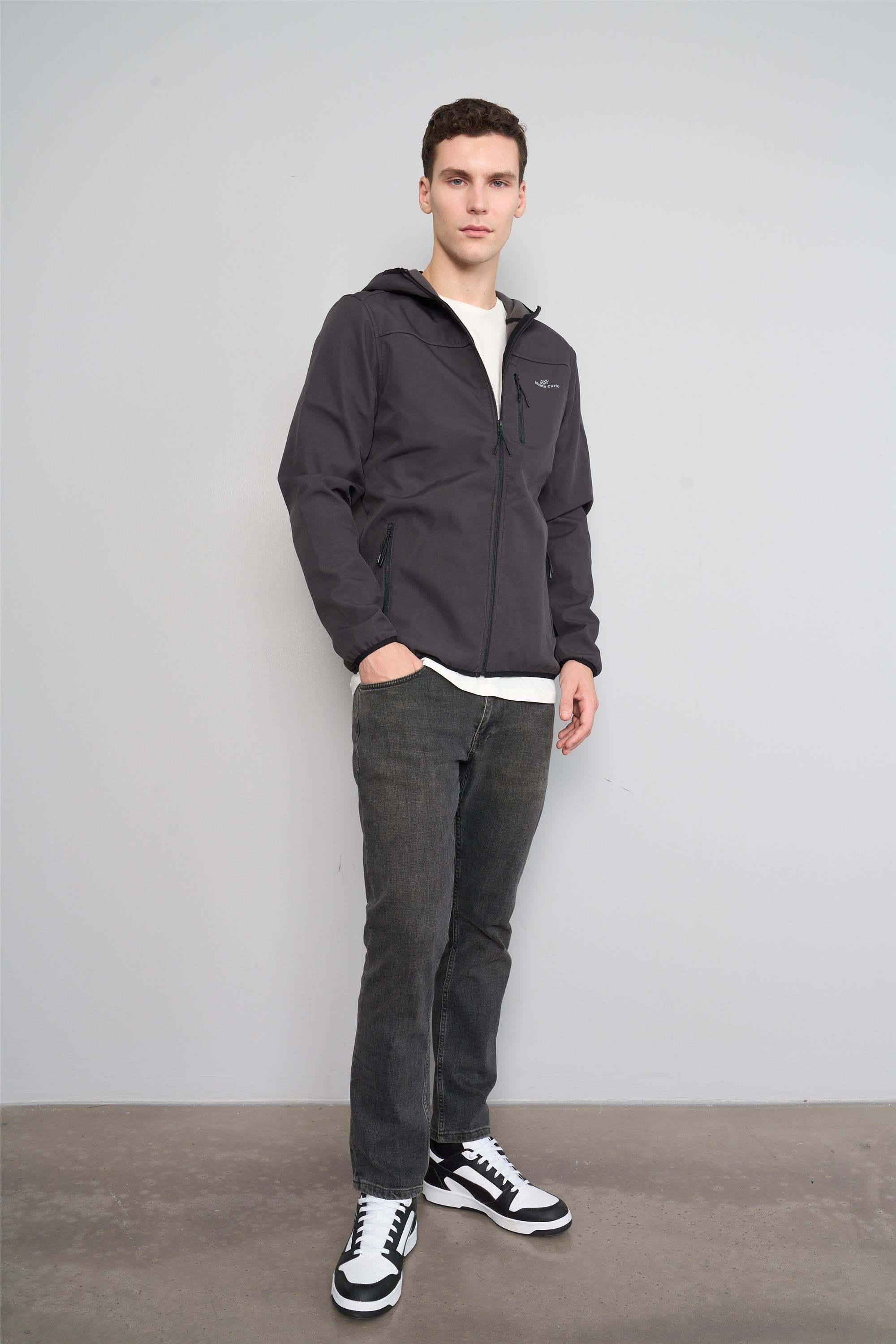 BRUNT MM-02 OD MIL OD TOP セット Halifaks 95021 Kapşonlu Soft Shell Arka Raf B11 2 Antrasit Erkek