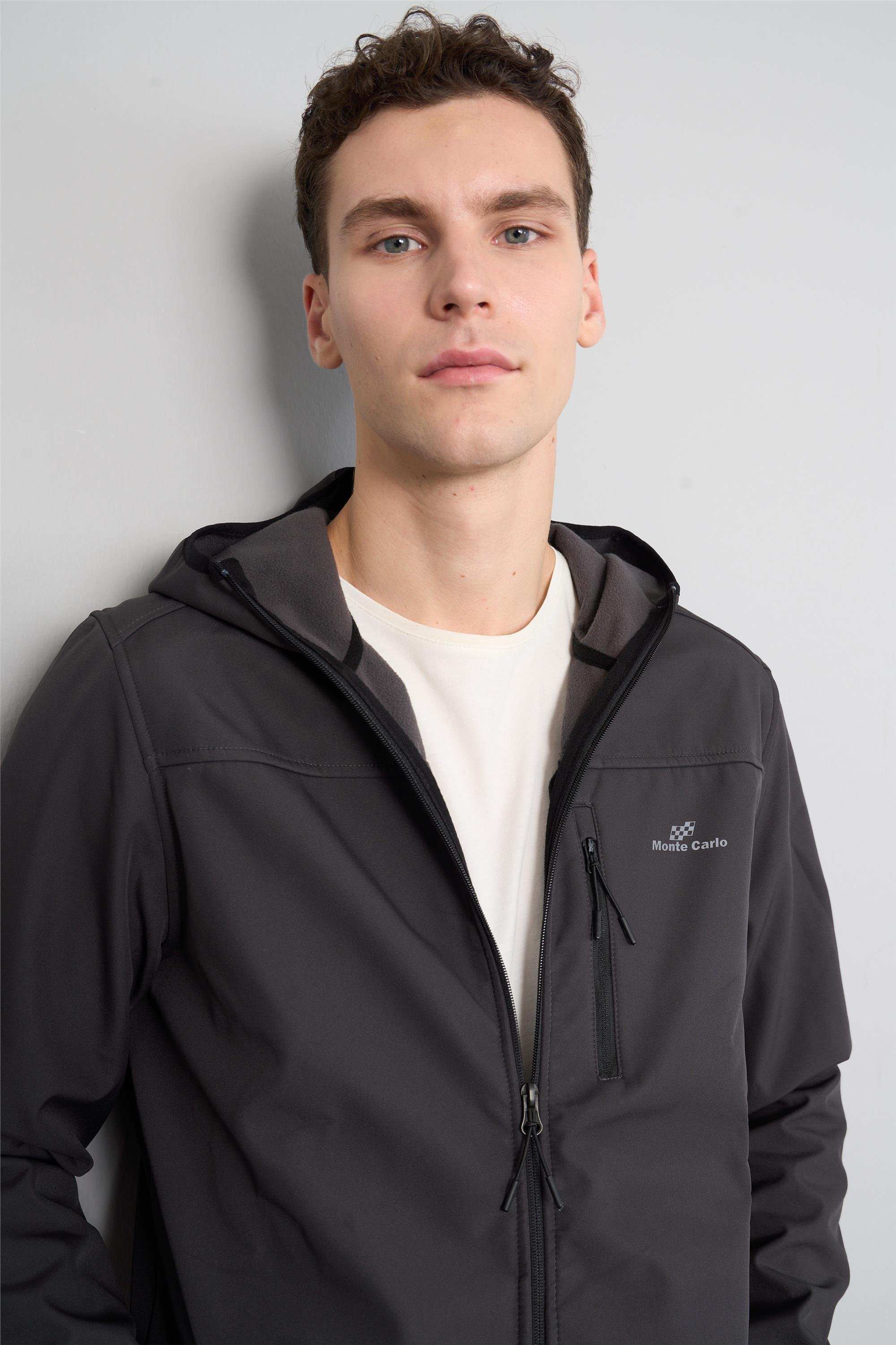 Halifaks 95021 Kapşonlu Soft Shell Arka Raf B11 2 Antrasit Erkek