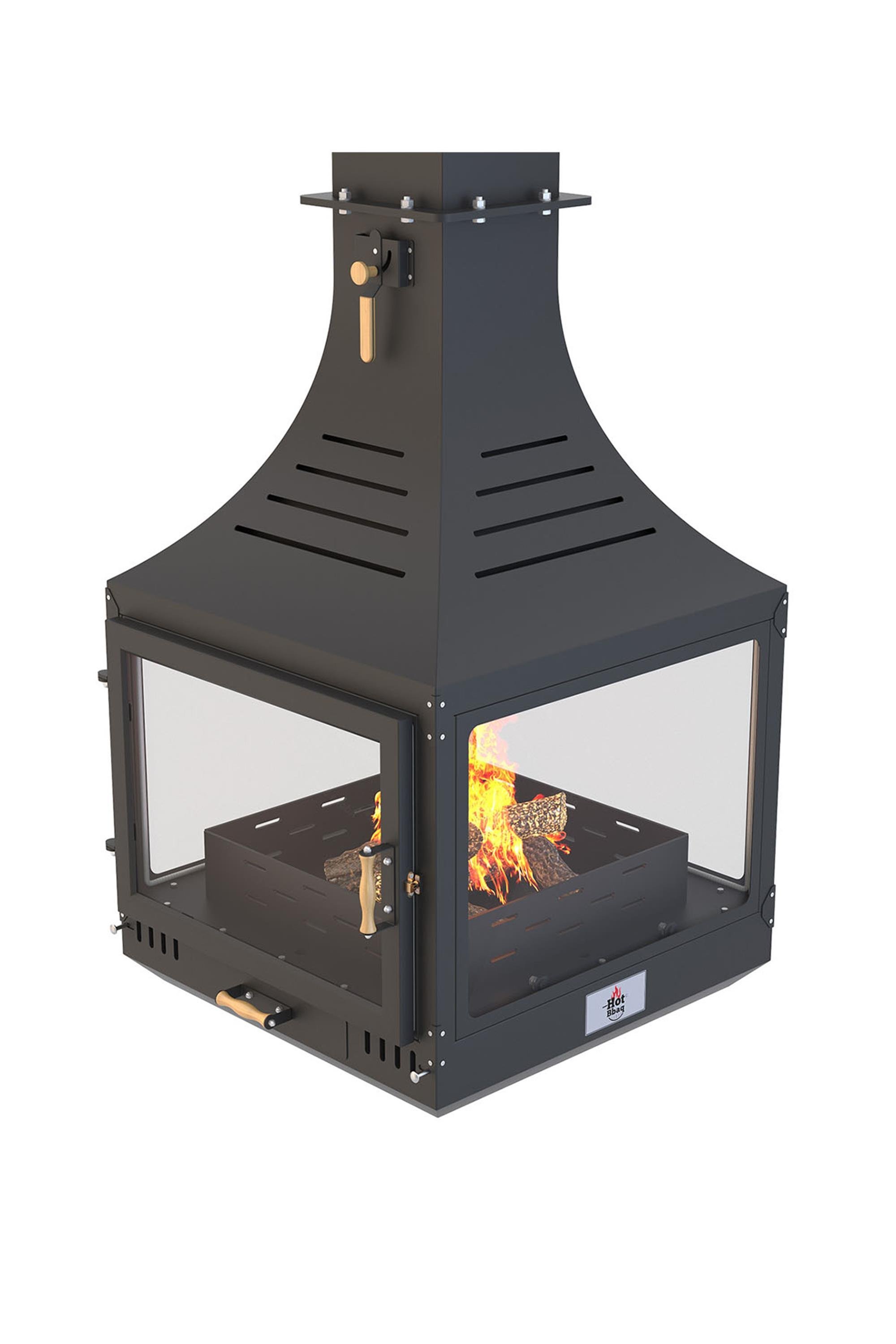 Hot Square Suspended Asma Şömine Seramik Camlı | Çetinkaya