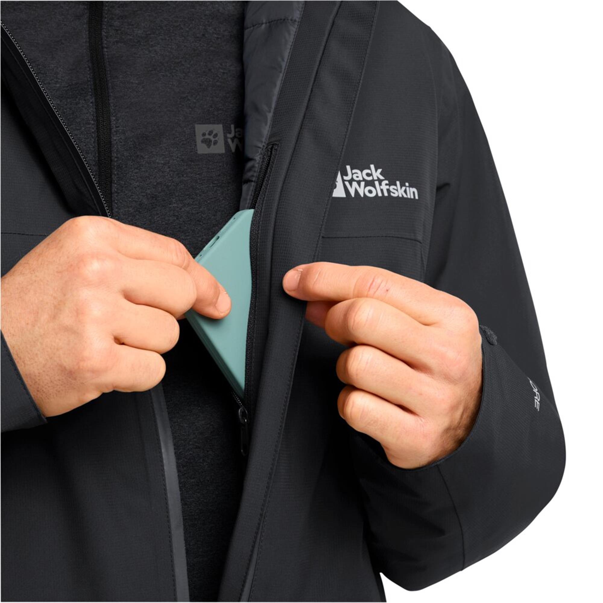 Jack Wolfskın A61870-6000 Black Wısper Ins Jkt M Erkek Outdoor Mont