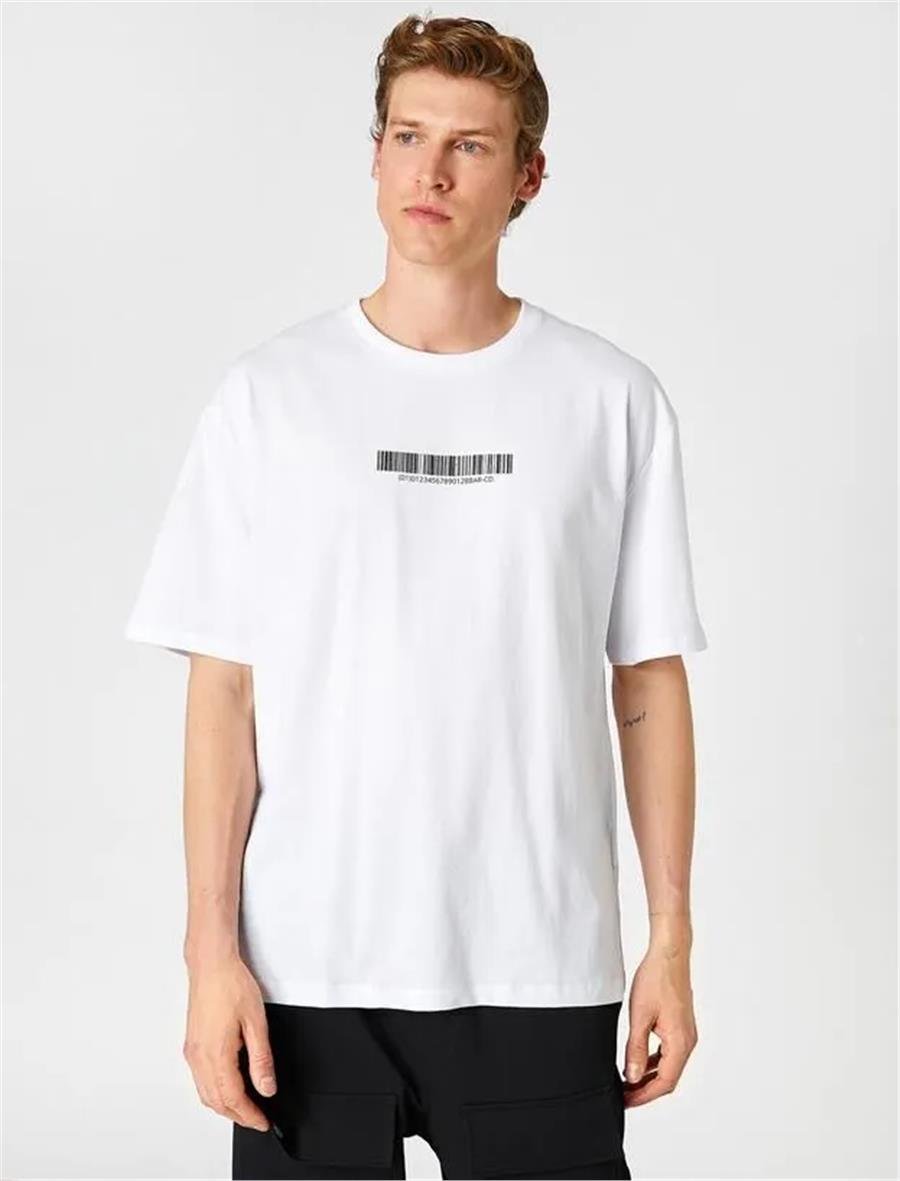 Koton 2Yam11188Hk Kırık Beyaz Erkek Baskılı T-Shirt