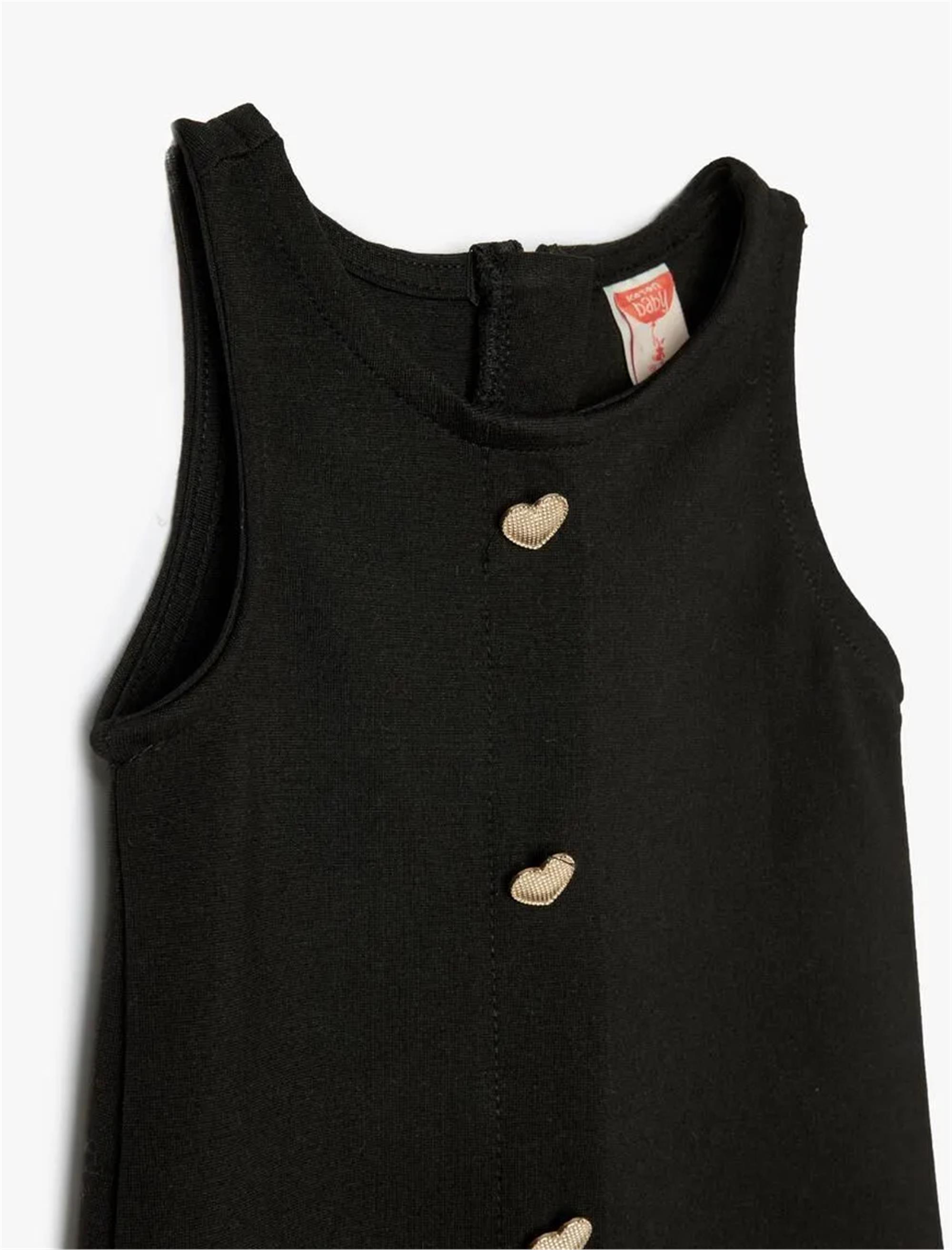 Koton 5Wmg80036Ak 999 Siyah Kız Bebek Jersey Elbıse