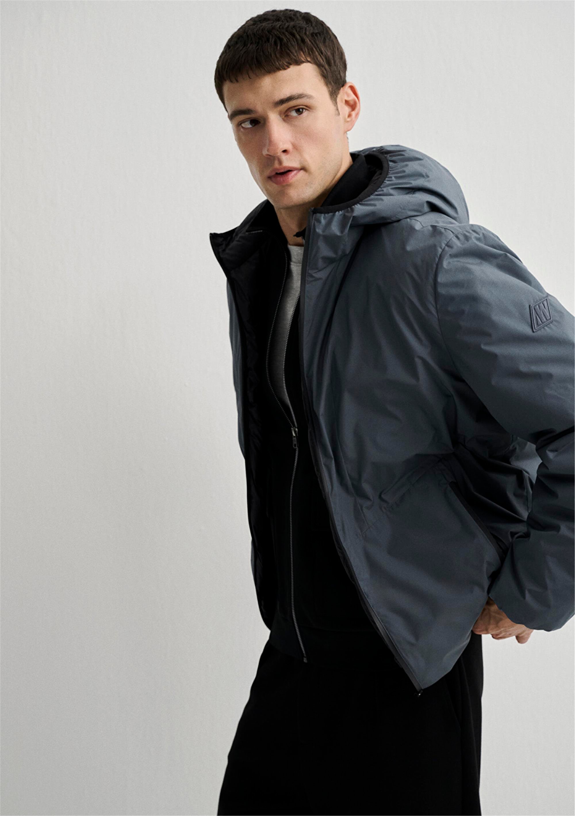 Mavı M0110354-80776 Koyu Denız Mavı Erkek Regular Kapusonlu Mont