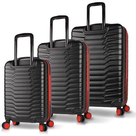 メグ　ル・カレスモアセット My Valice Croc Abs Kabin Orta ve Büyük Boy Siyah 3'lü Valiz Seti