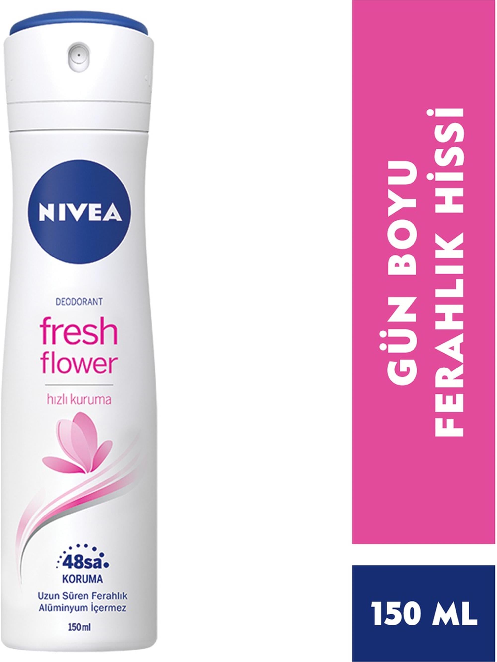 NIVEA Fresh Flower Deodorant Spray – 48h Frische & Schutz Ohne Aluminium, 150ml