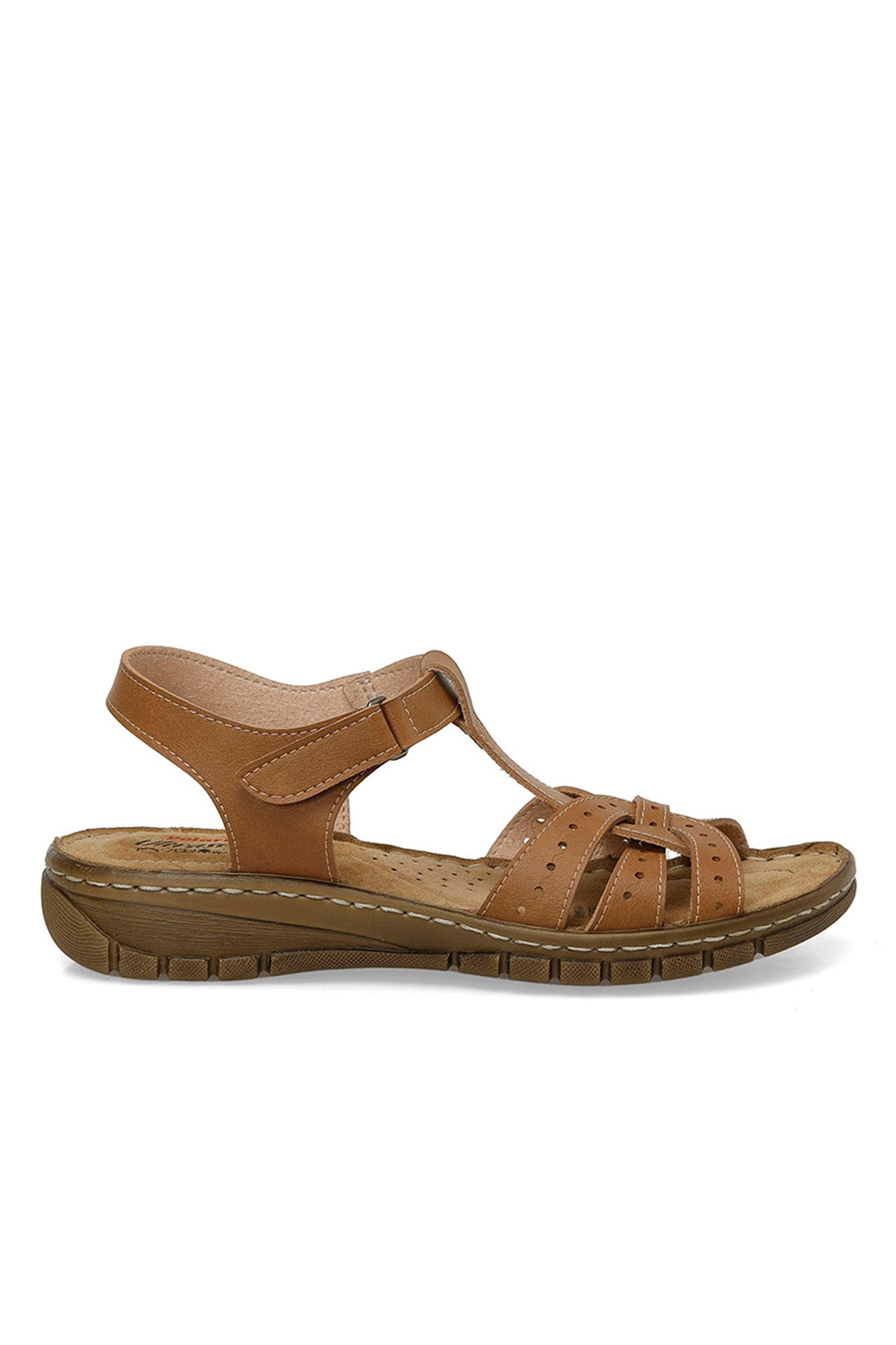 ママたん Polarıs 5M 158589 Z5Fx Taba Zenne Geleneksel Comfort Duz Sandalet