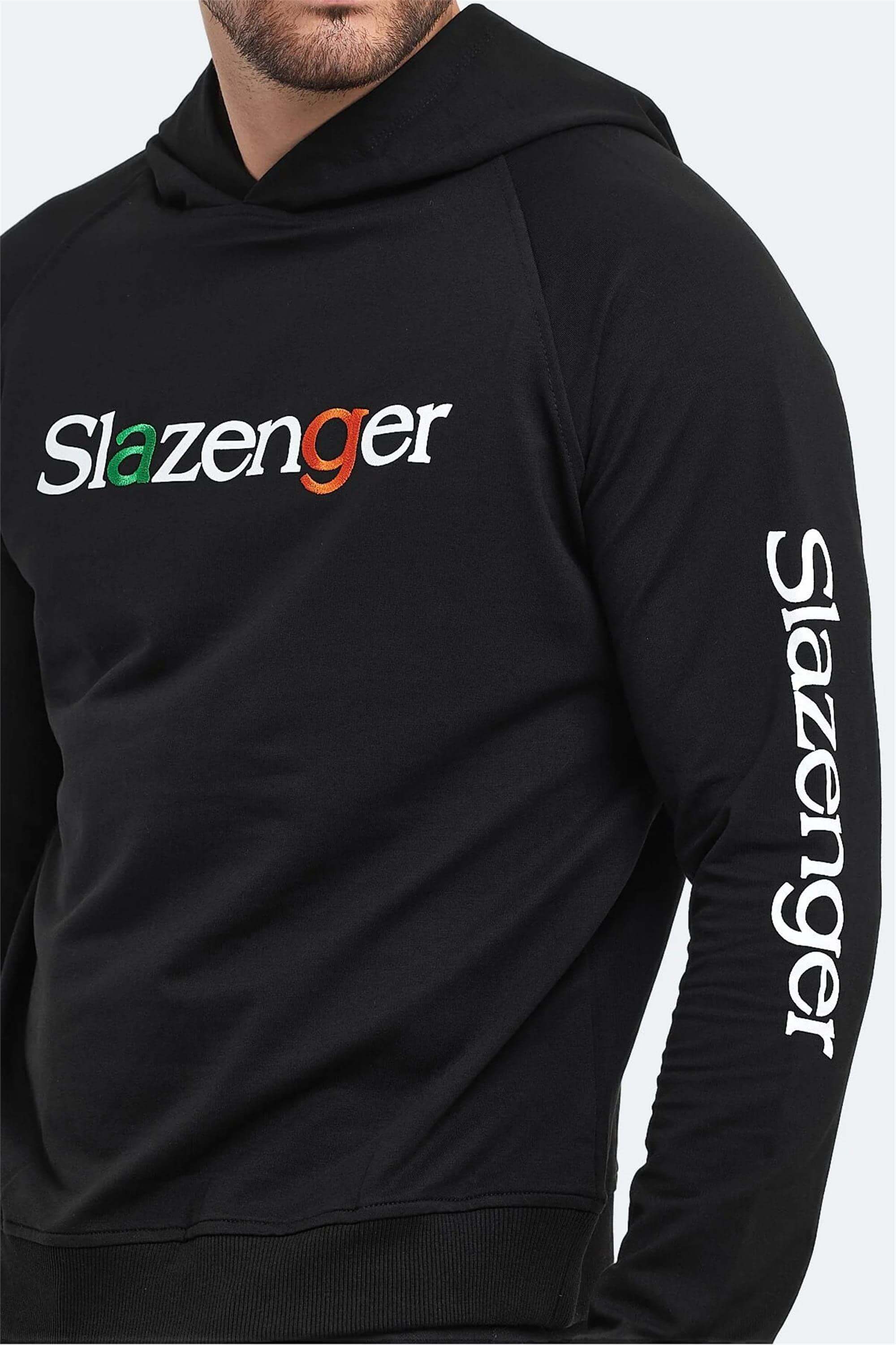 Slazenger St23We002-500 Kadmoss Siyah Erkek Kapşonlu Sweatshirt