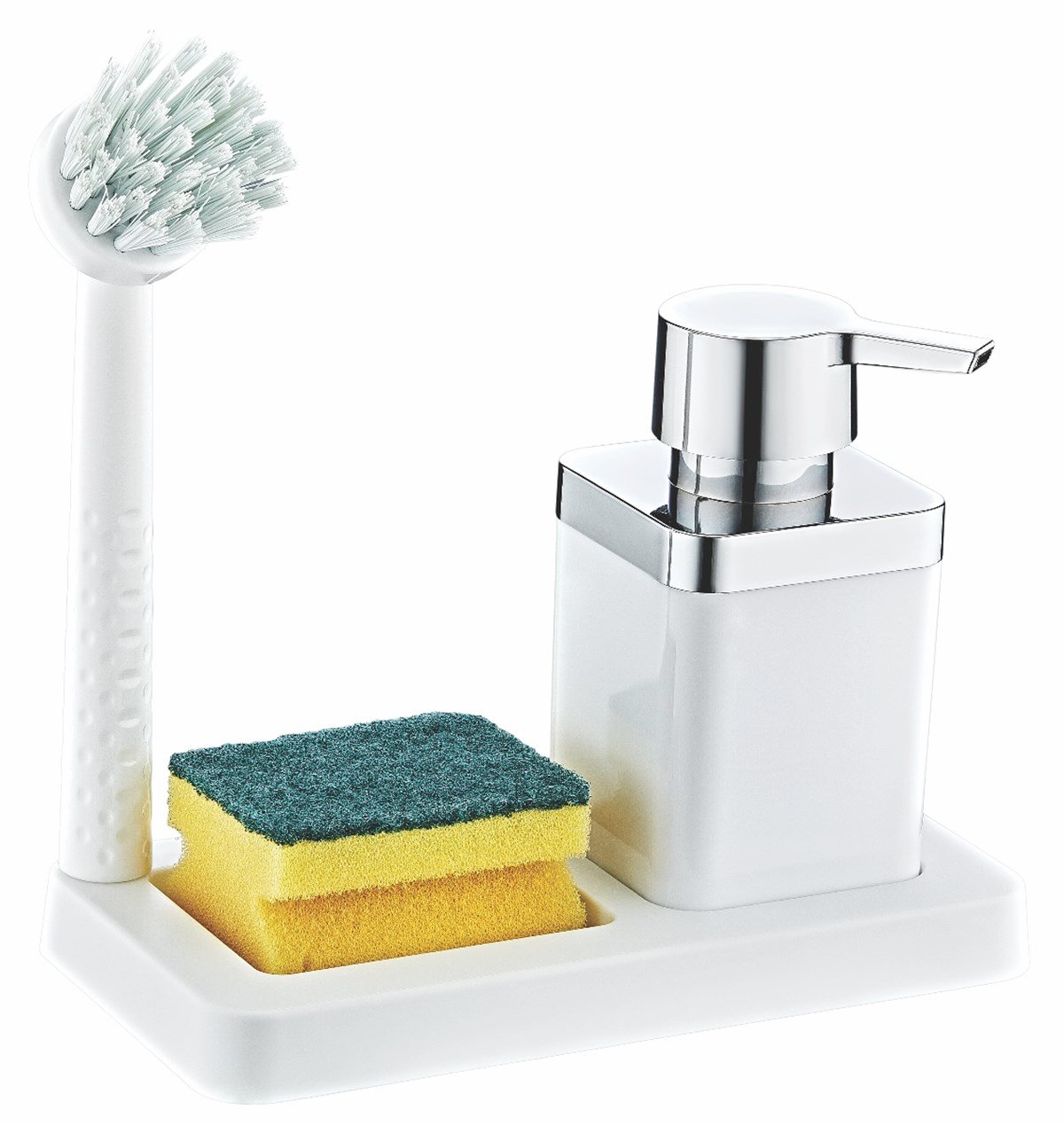 MUYİKA Fırçalı Sıvı Sabunluk Süngerlik Standlı Mutfak Banyo Seti MTFK-01  Fiyatları ve Daha Birçok Dekoratif Ürün | MuyikaDesign