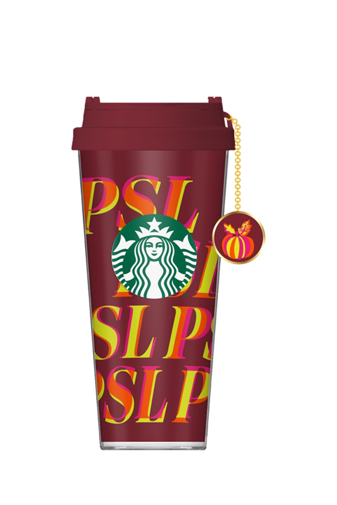 Starbucks® PSL Desenli Aksesuarlı Plastik Termos - Bordo - 473 ml - 11146106