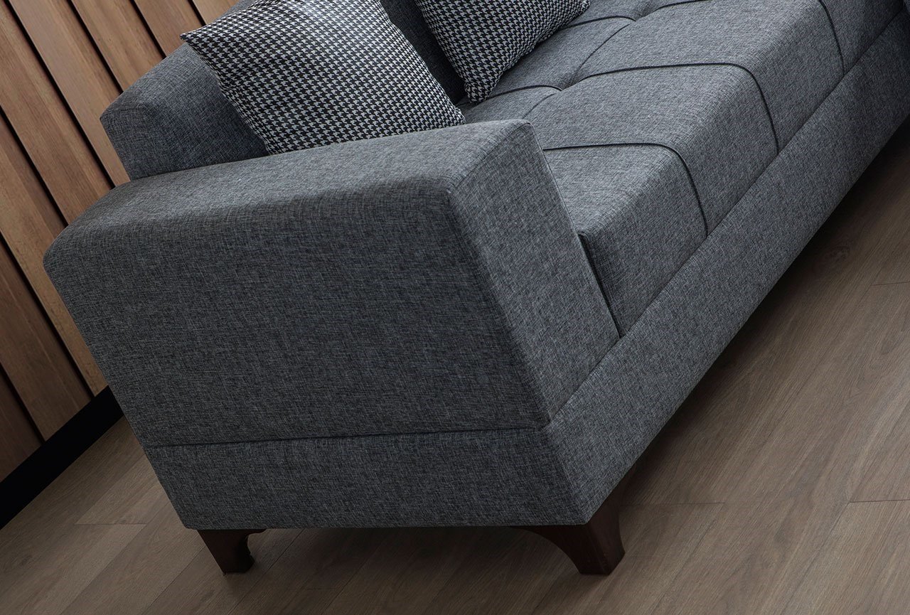 Azra Corner Sofa Set Linen Gray | eymense.eu
