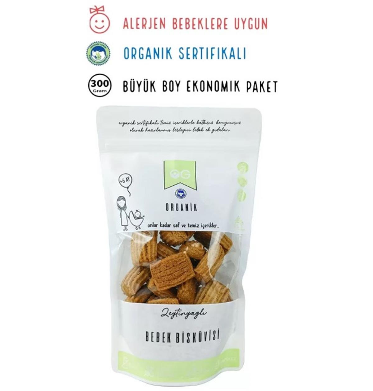 Organik Gurmem Organik Bebek Bisküvisi 300 Gr +6 Ay
