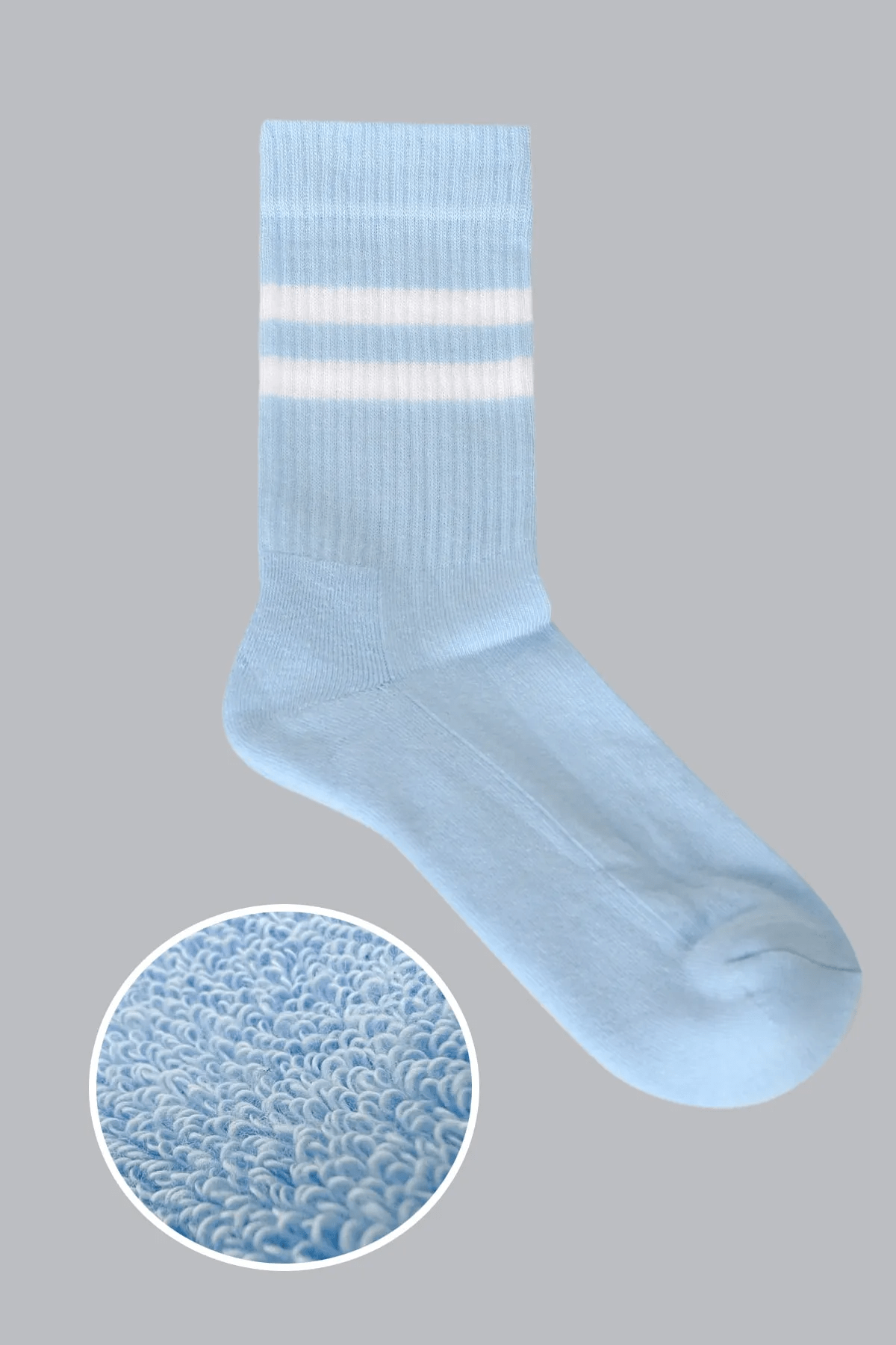 Mono Socks Çizgili Taban Altı Havlu 3'Lü Fitilli Tenis Çorabı