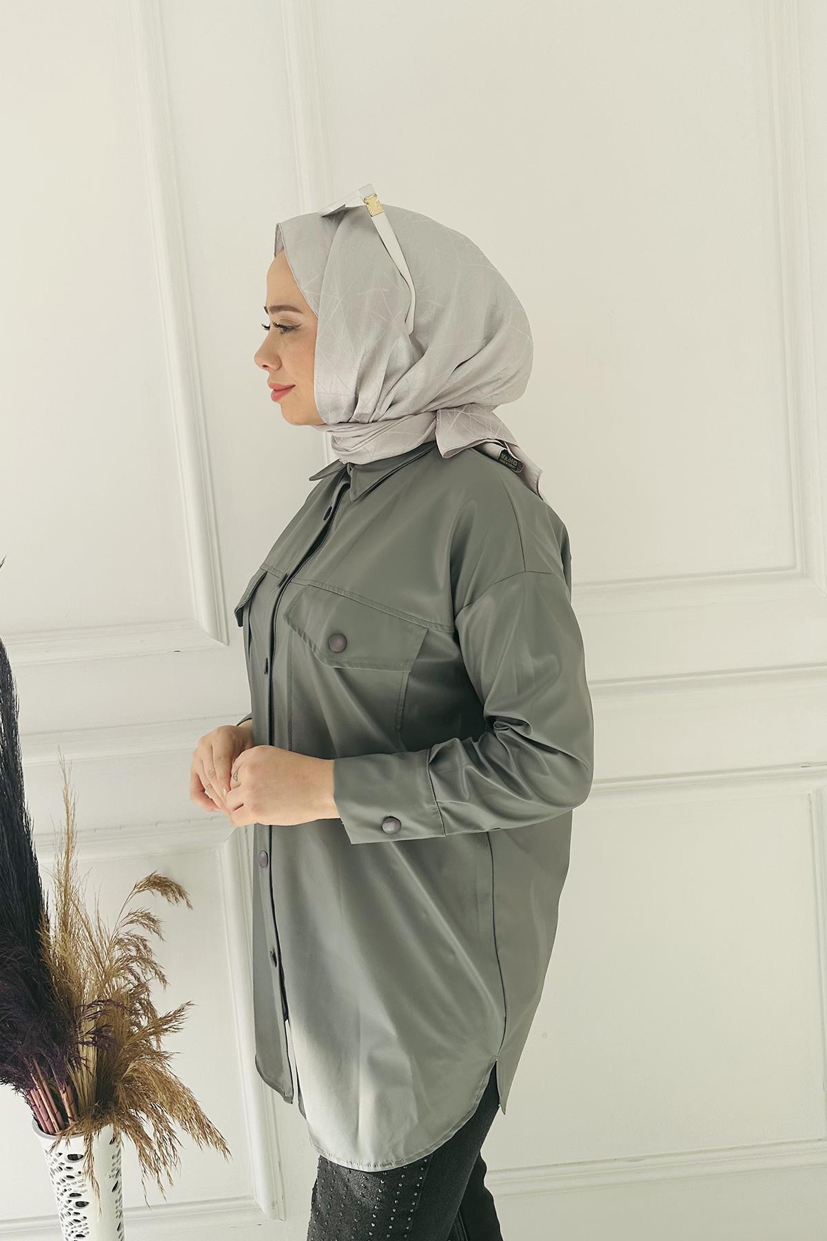 Deri Gömlek 5174 Gri