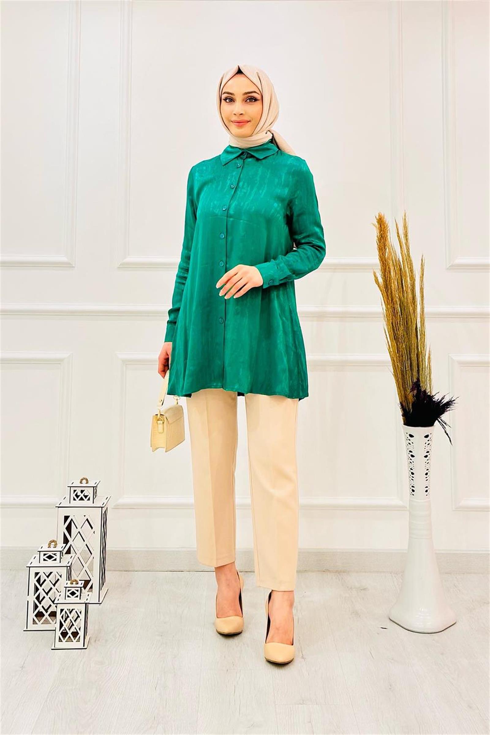 Jakarlı Tunik 1036 Yeşil