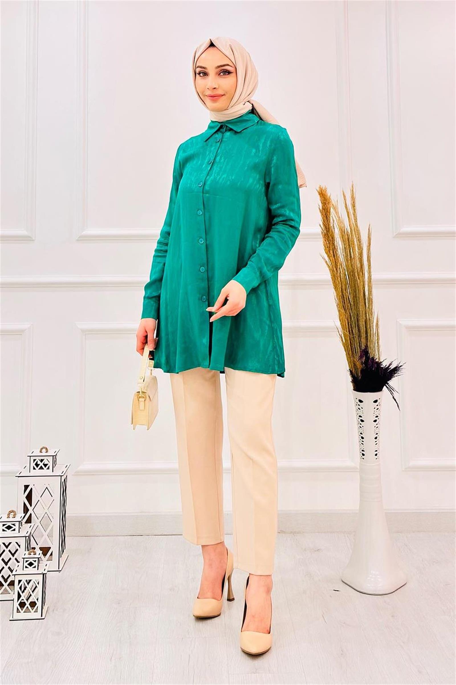 Jakarlı Tunik 1036 Yeşil