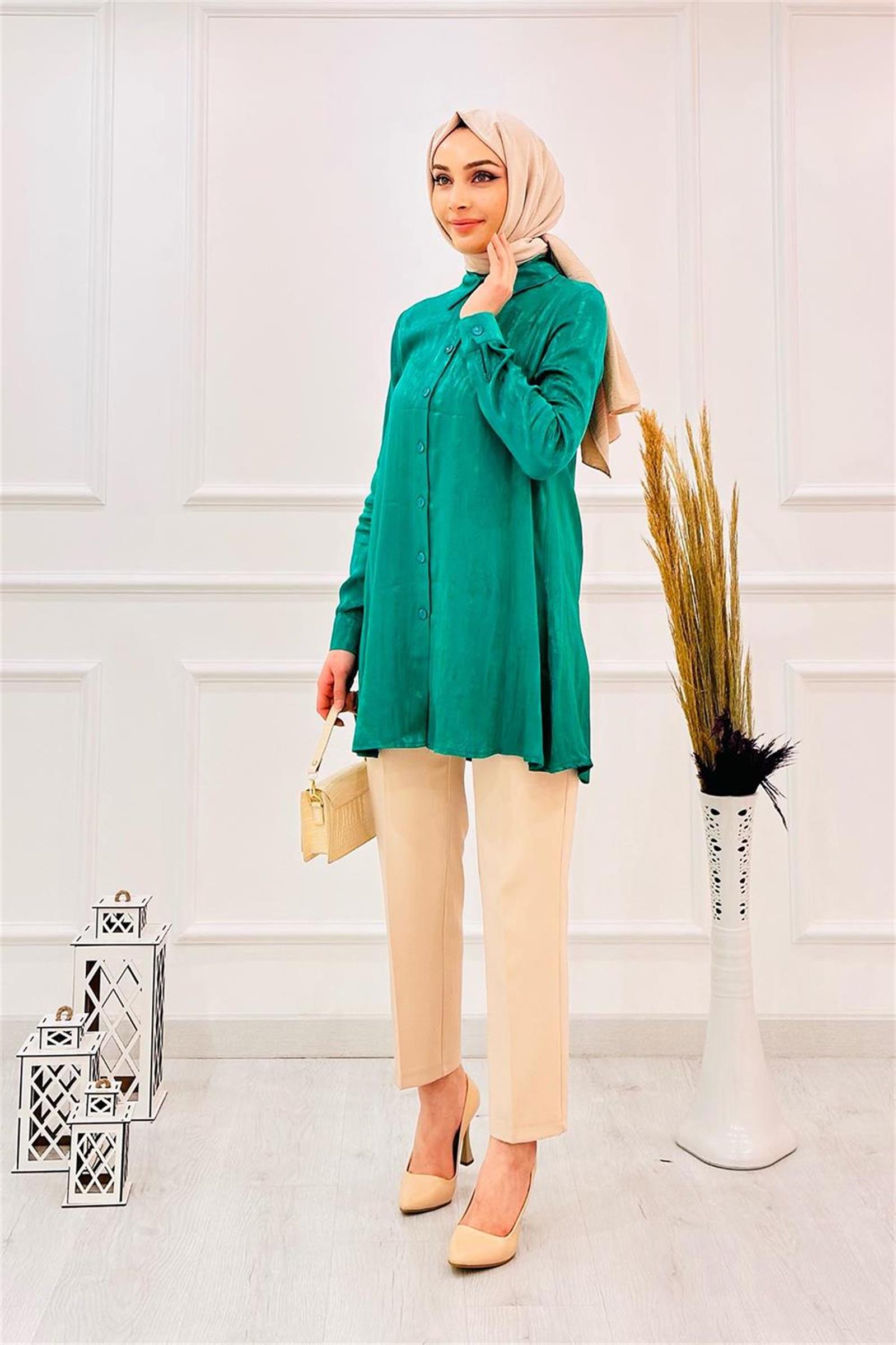 Jakarlı Tunik 1036 Yeşil