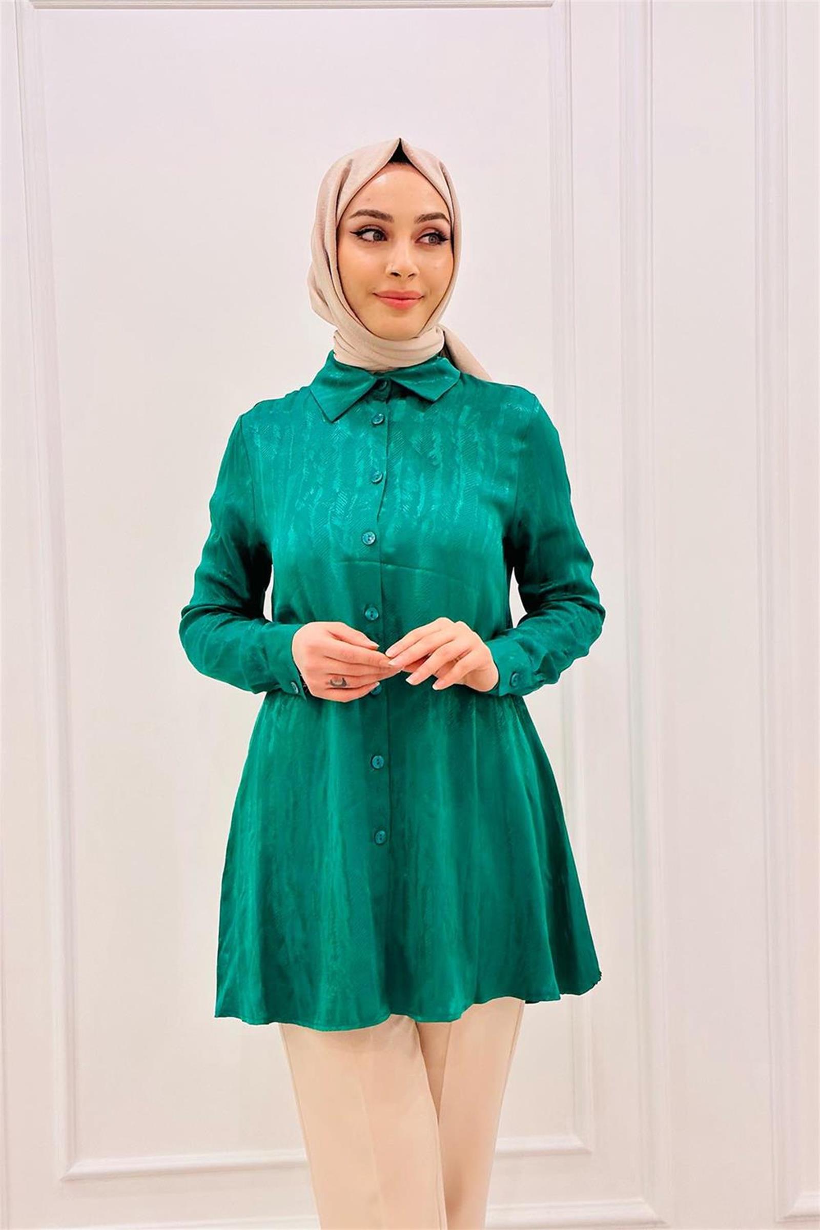 Jakarlı Tunik 1036 Yeşil