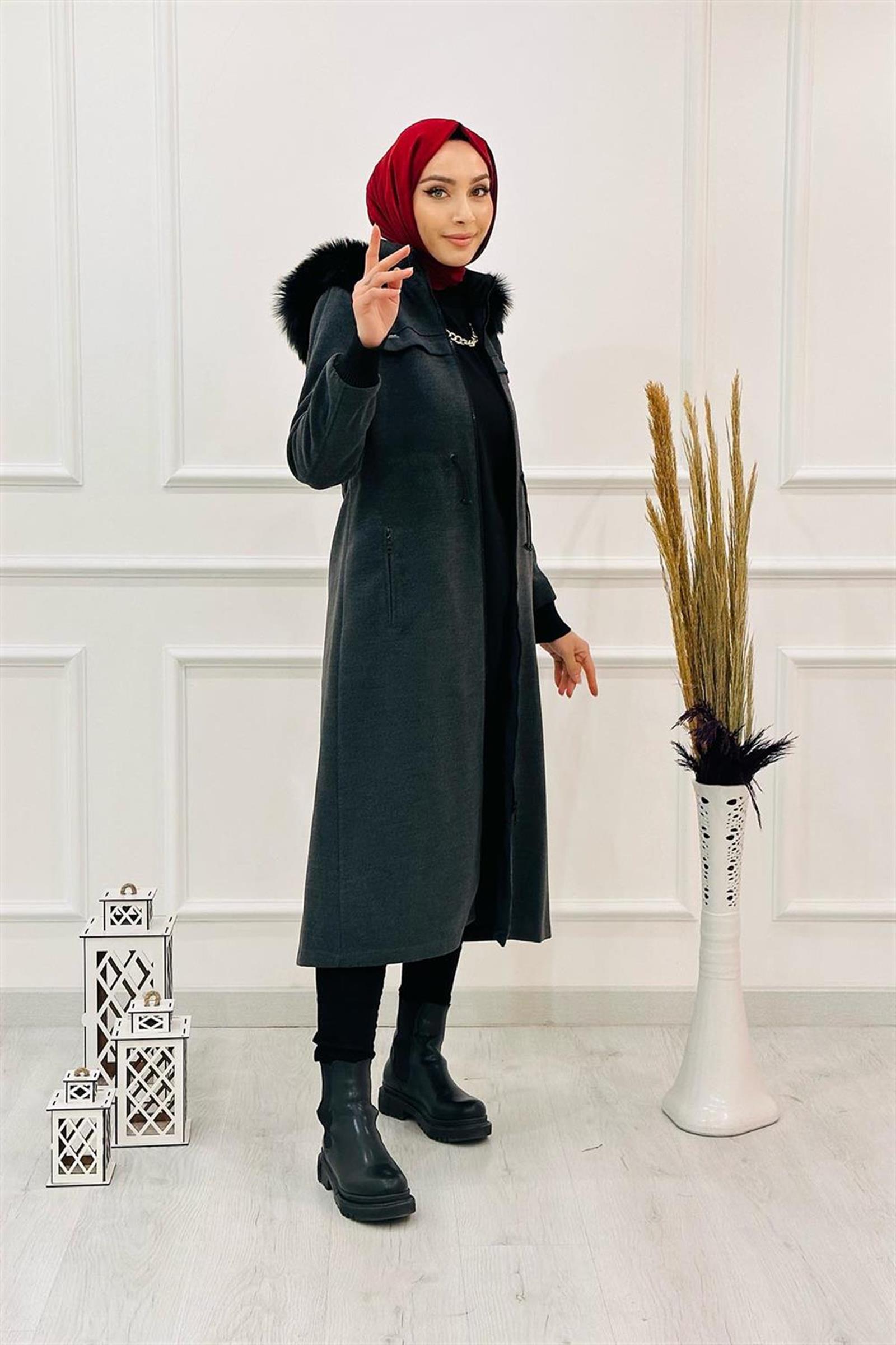 Nihle Bel Dty Kpşnl Kaban 7539 Gri