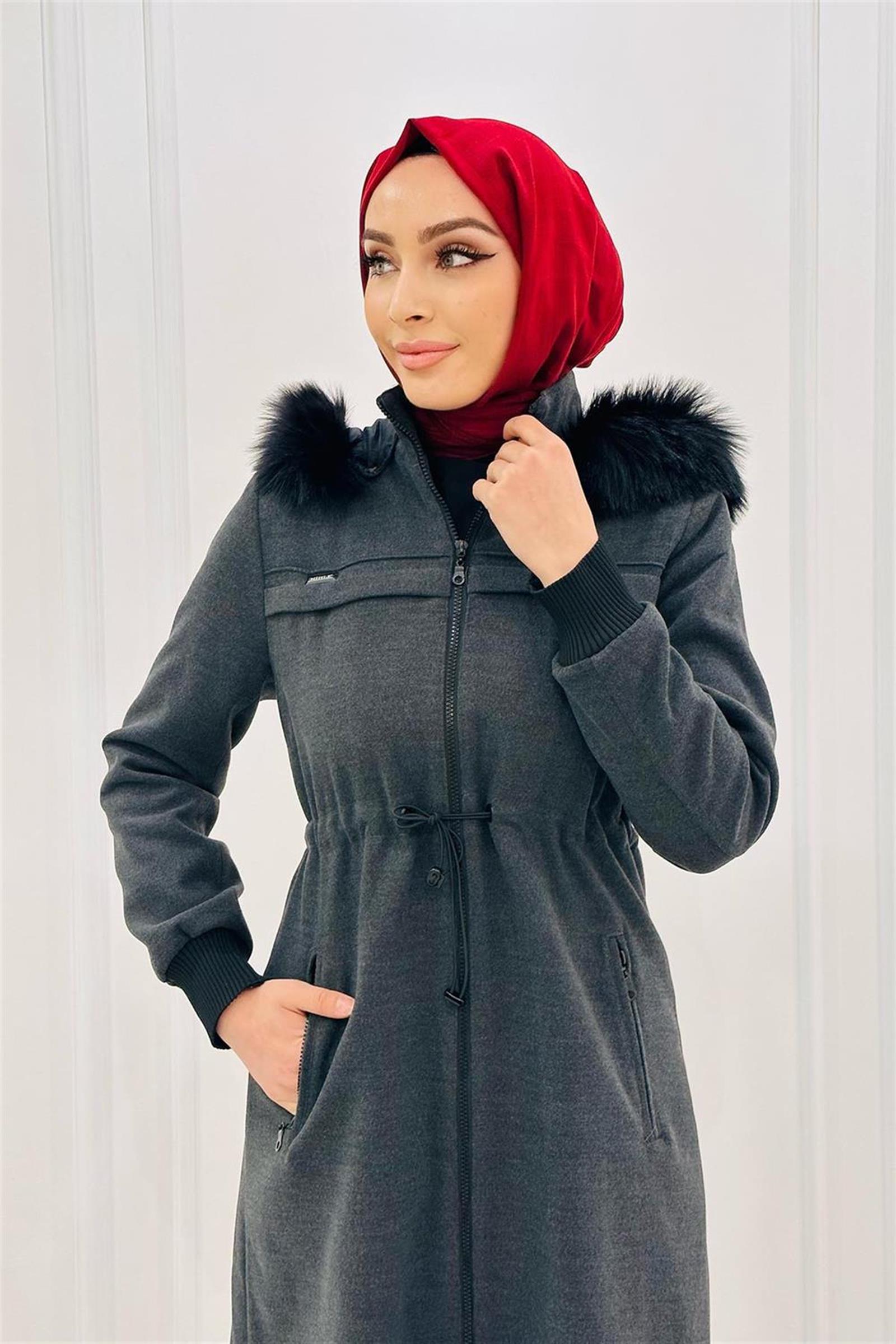 Nihle Bel Dty Kpşnl Kaban 7539 Gri