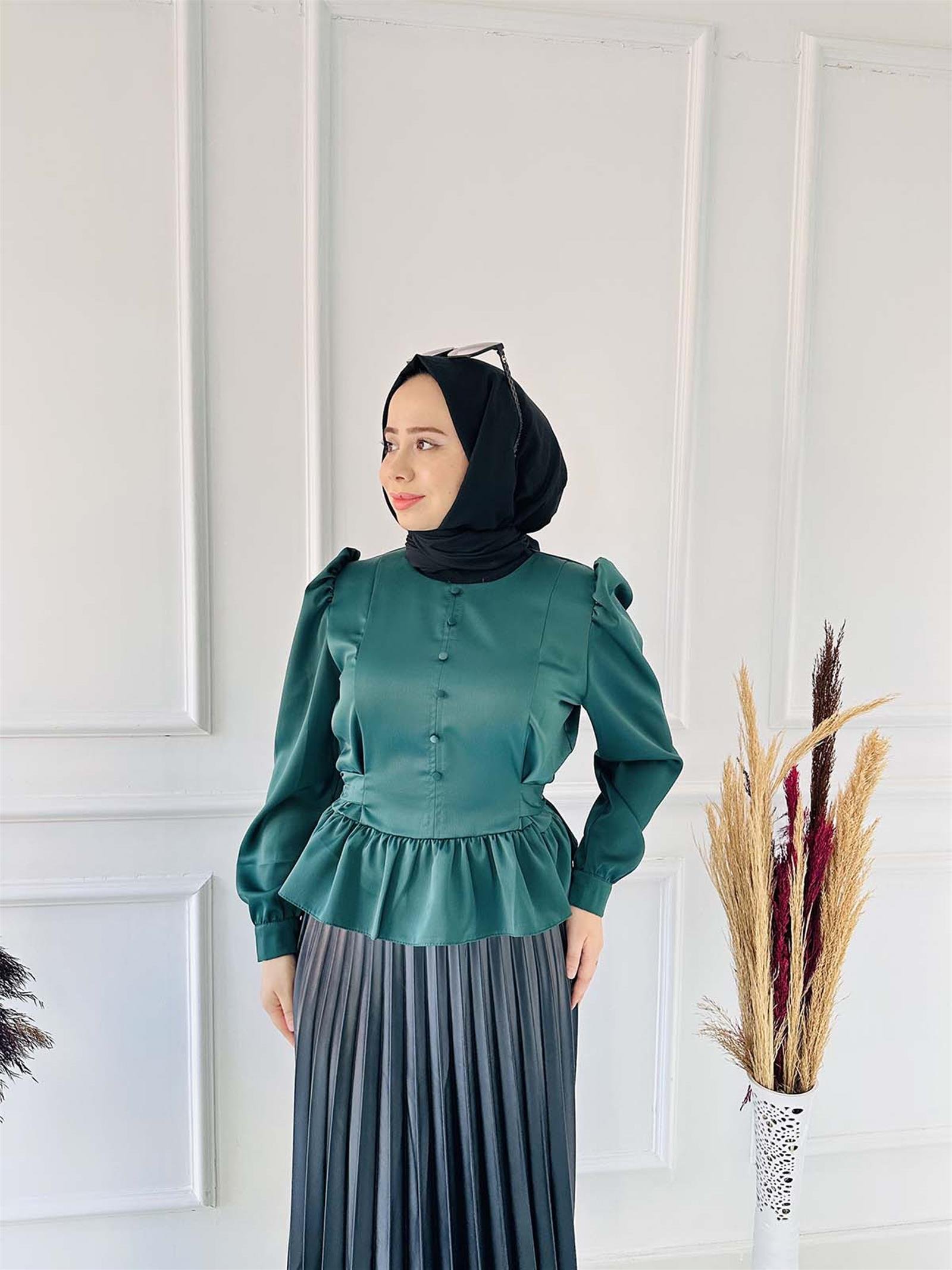 Saten Gömlek 1052 Yeşil